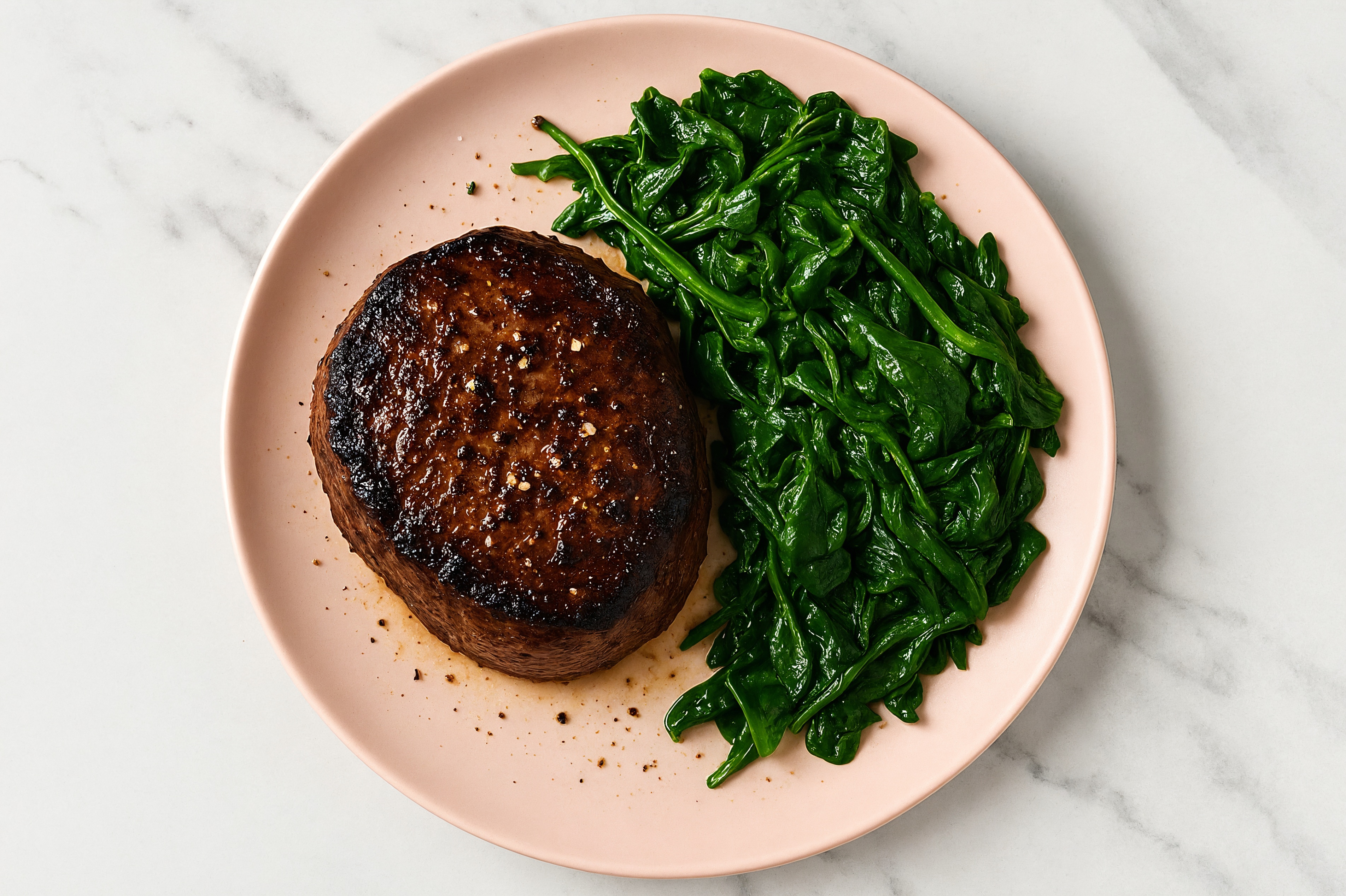 Hearty Filet Mignon + Buttery Sautéed Baby Spinach