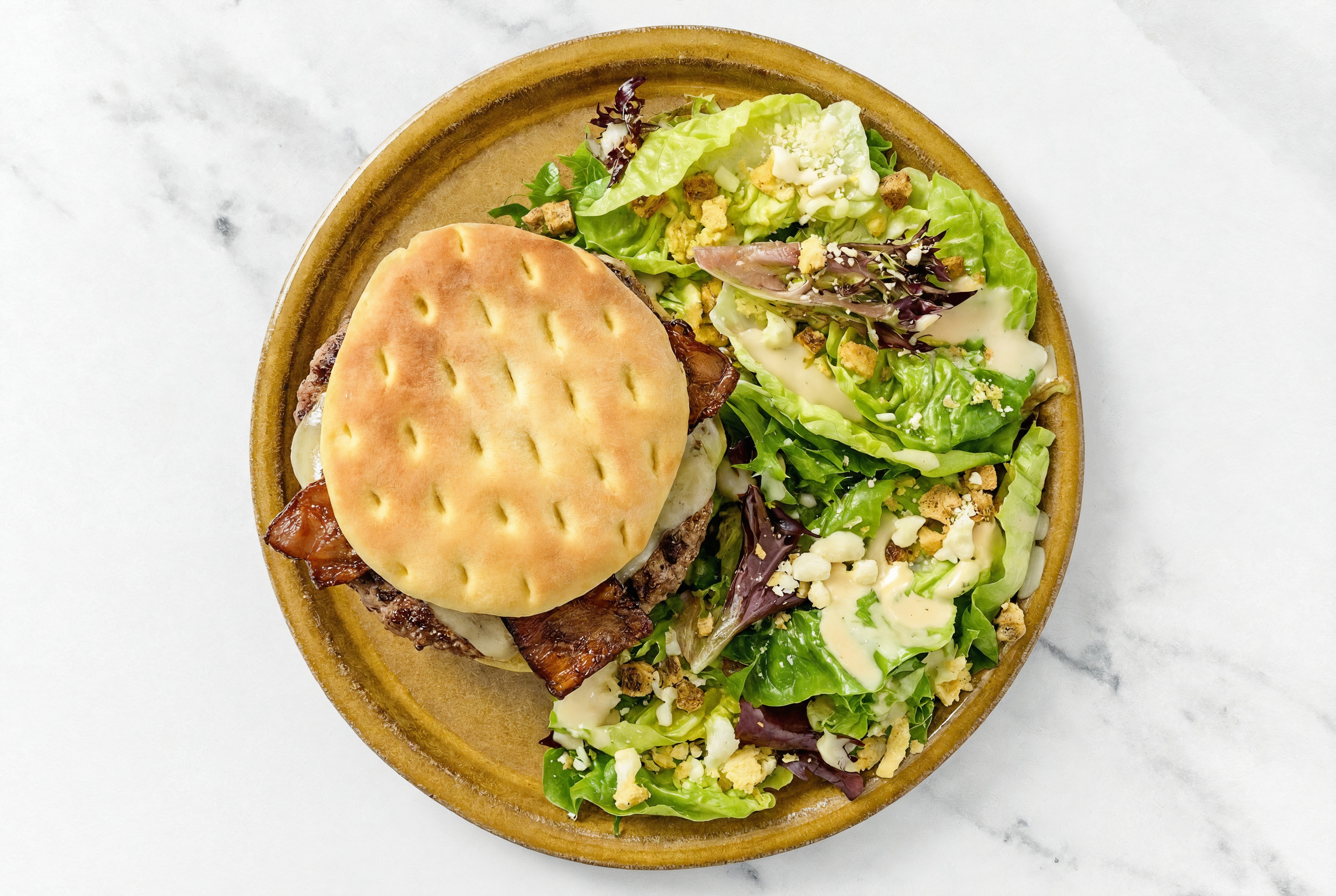 Deluxe MyBacon Cheeseburger + Little Gem Salad