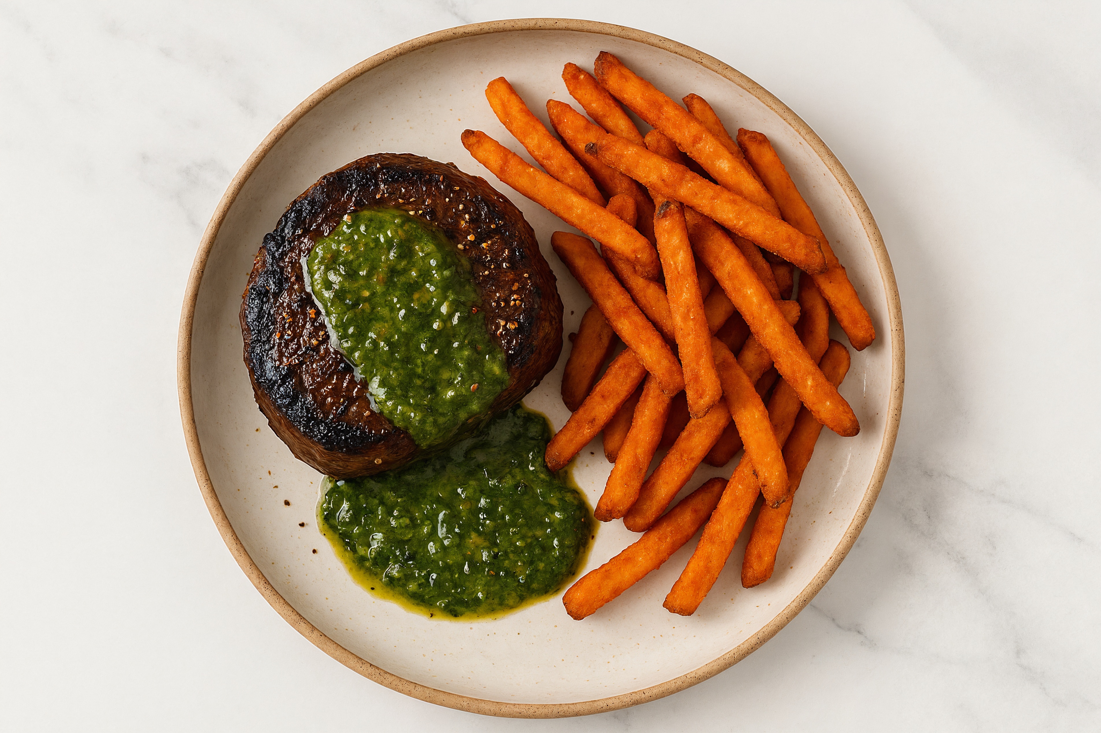 Seared Chimichurri Wagyu Filet Mignon + Fries