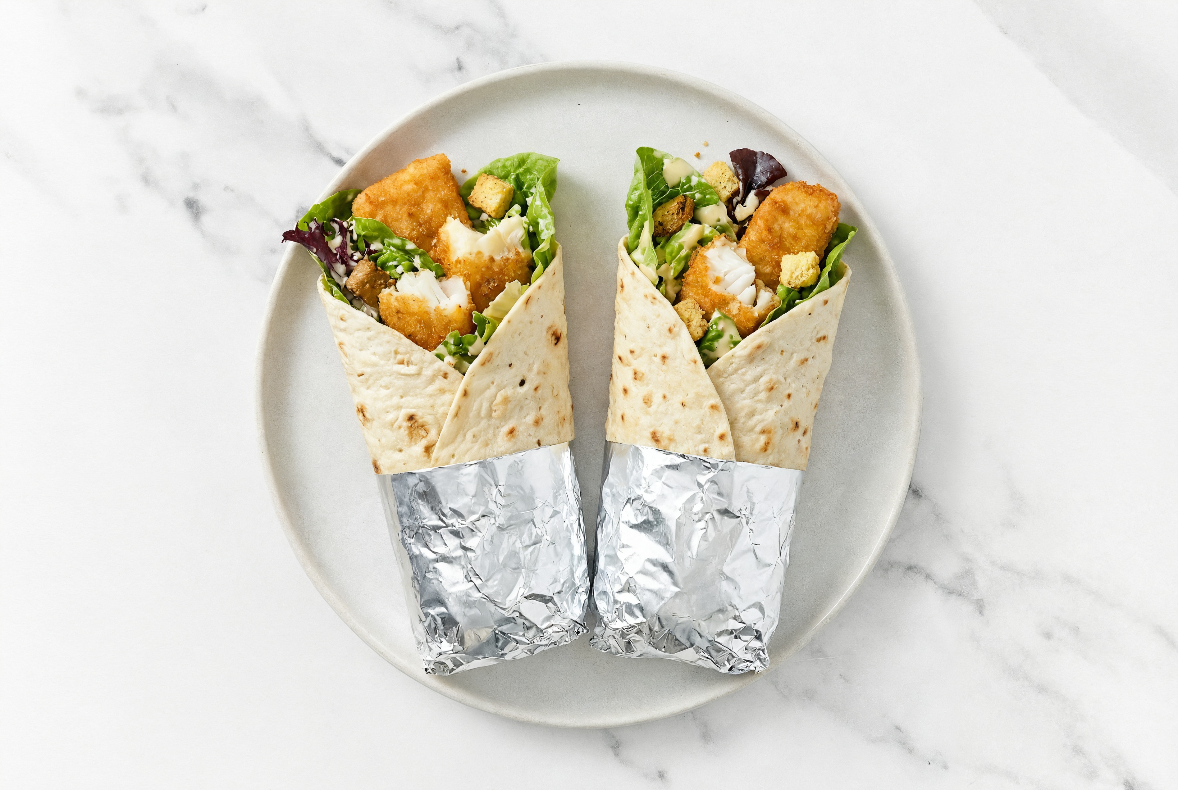 Fried Pollock Little Gem Wrap
