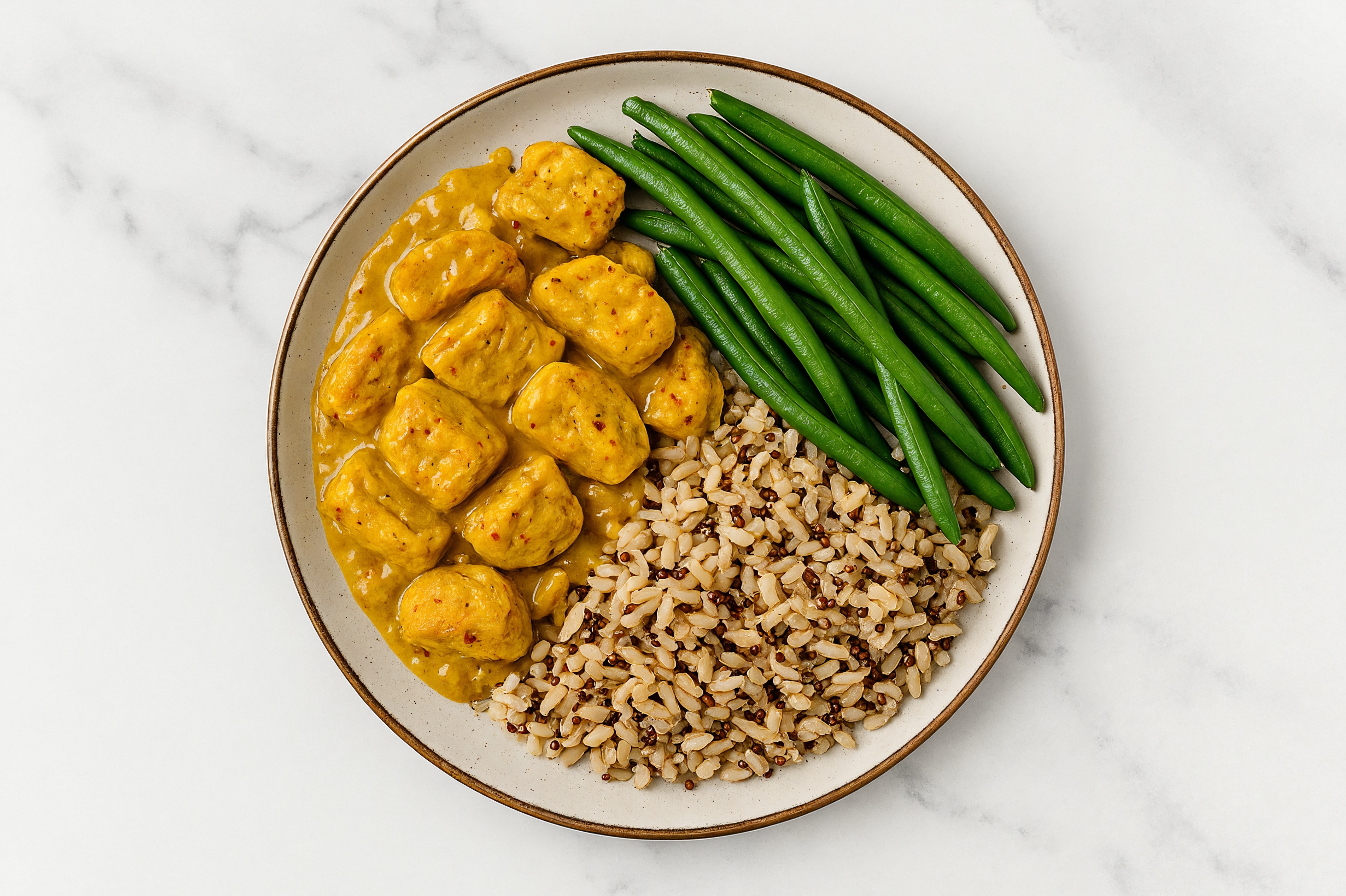 Tropical Tofu Bowl with Organic Green Beans