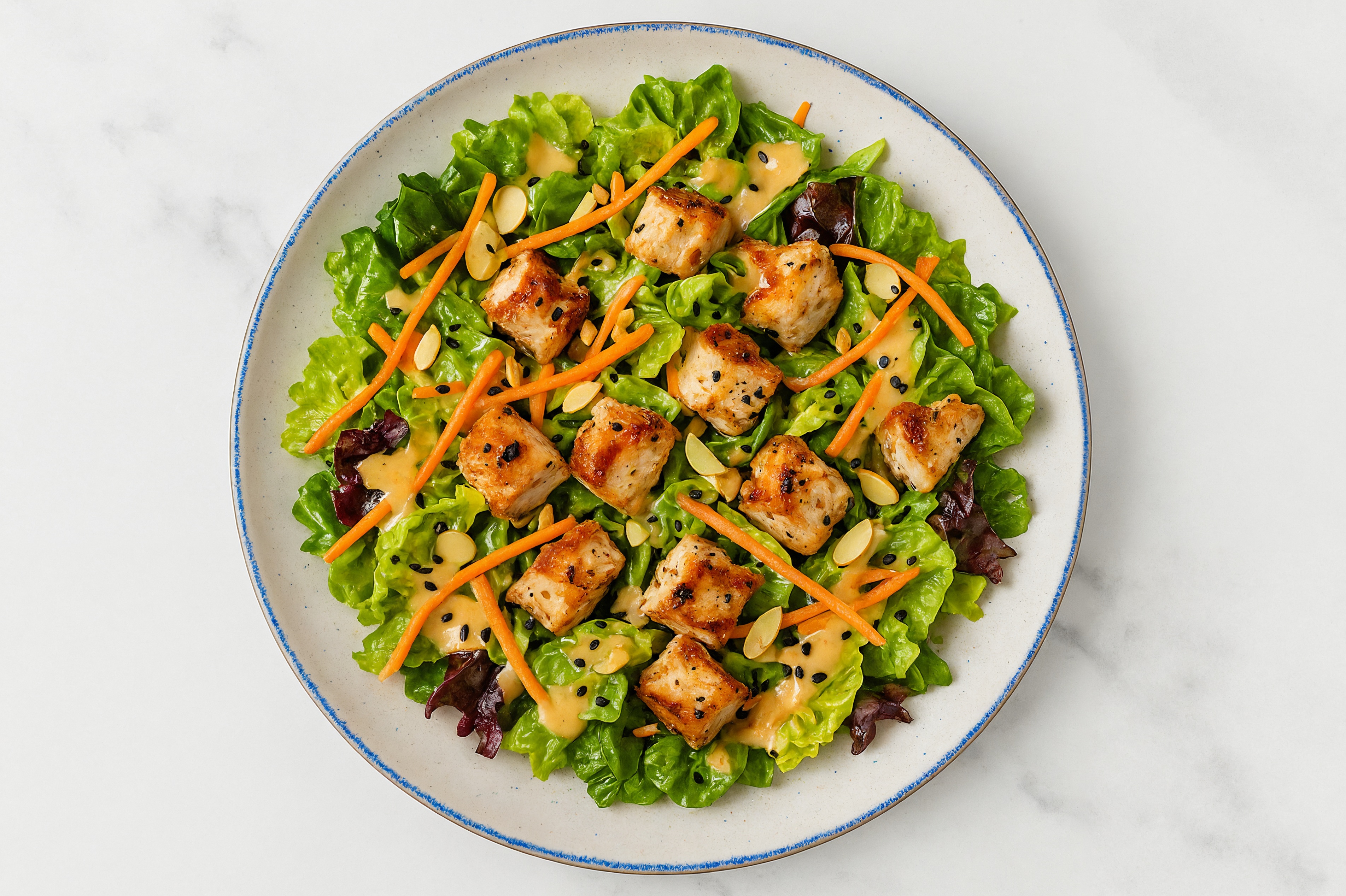 Little Gem Salad with Garlic Turkey
