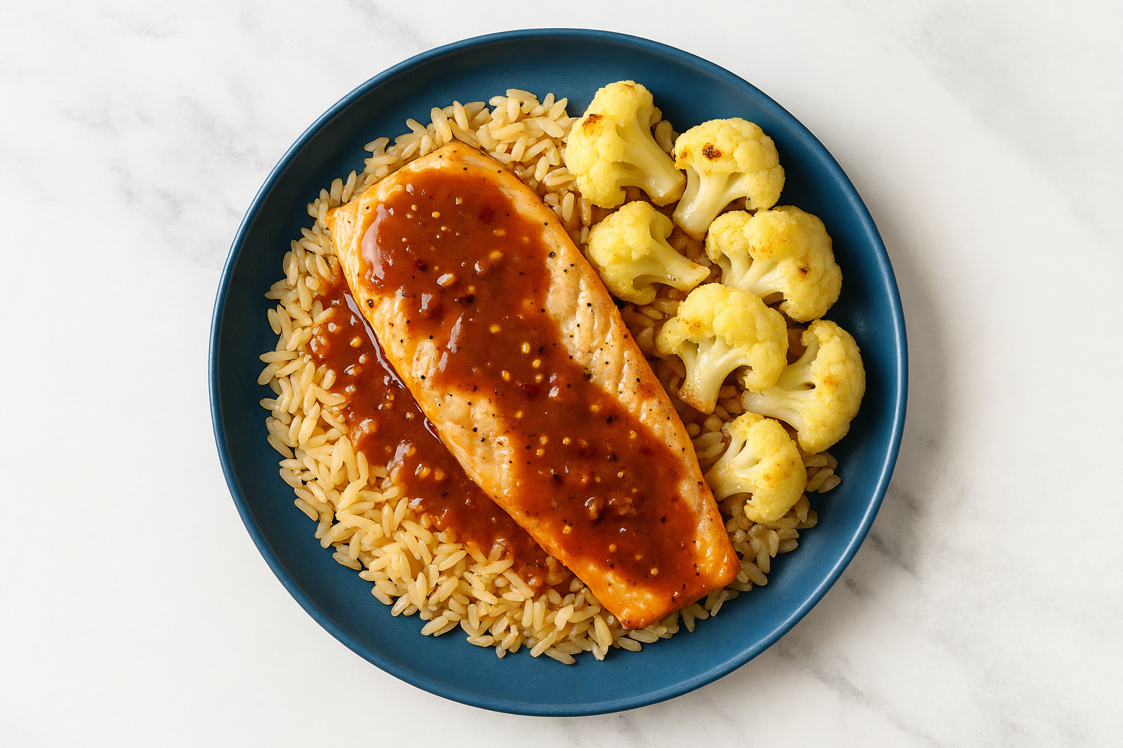 Sweet Ginger Trout + Rice Bowl with Cauliflower