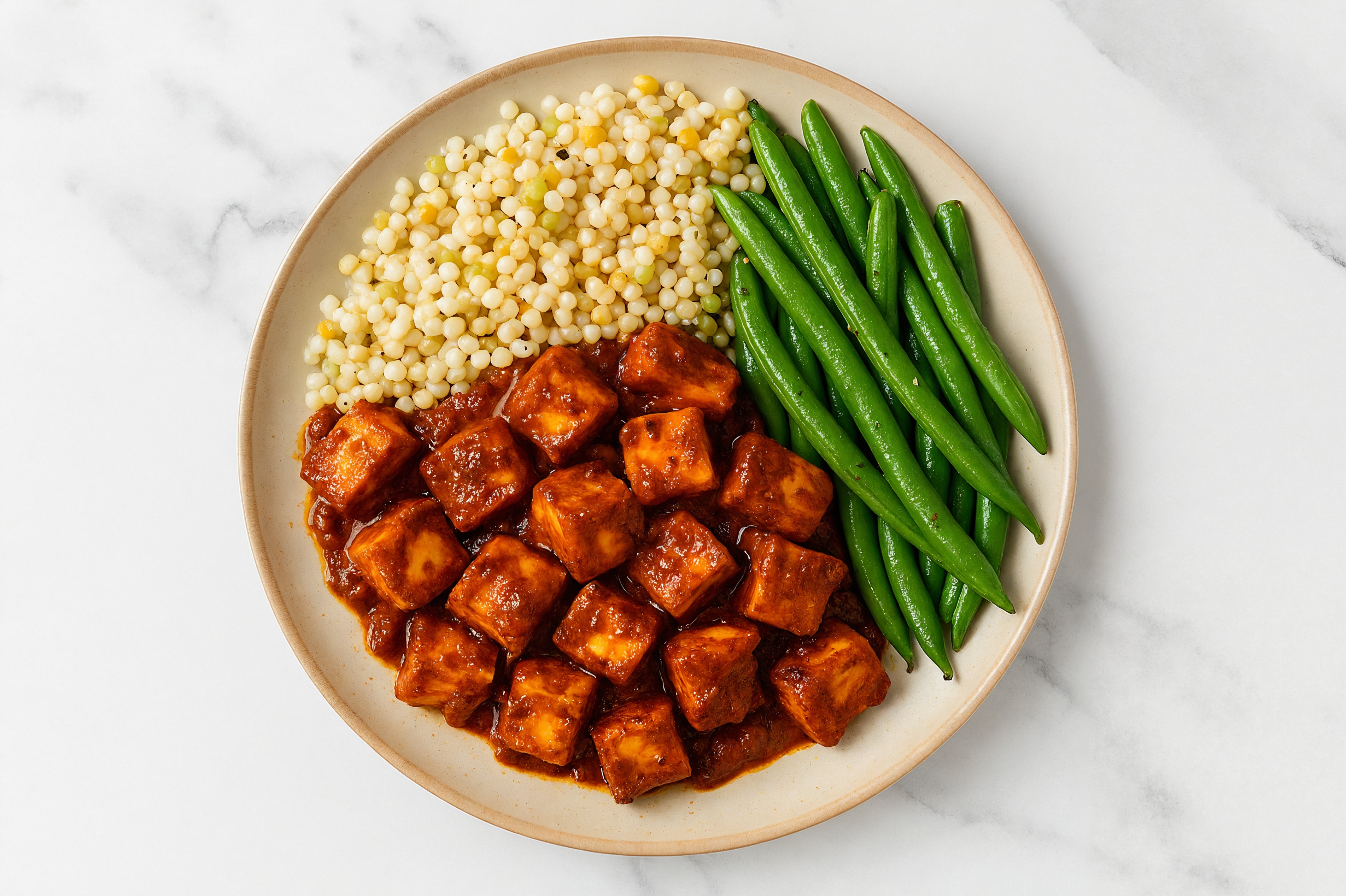Tandoori Paneer with Couscous + Organic Green Beans