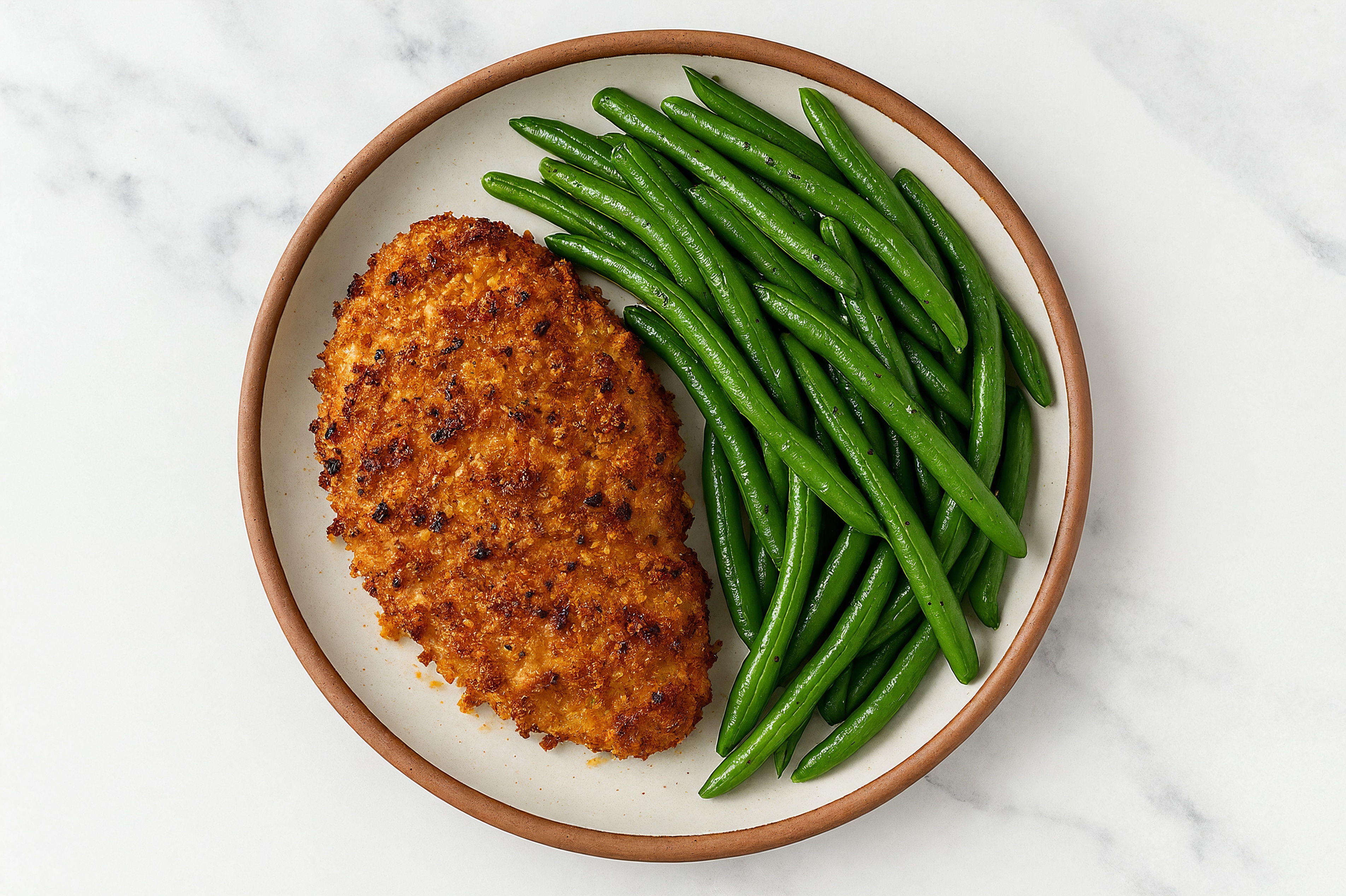 Honey Mustard Crusted Chicken + Organic Green Beans
