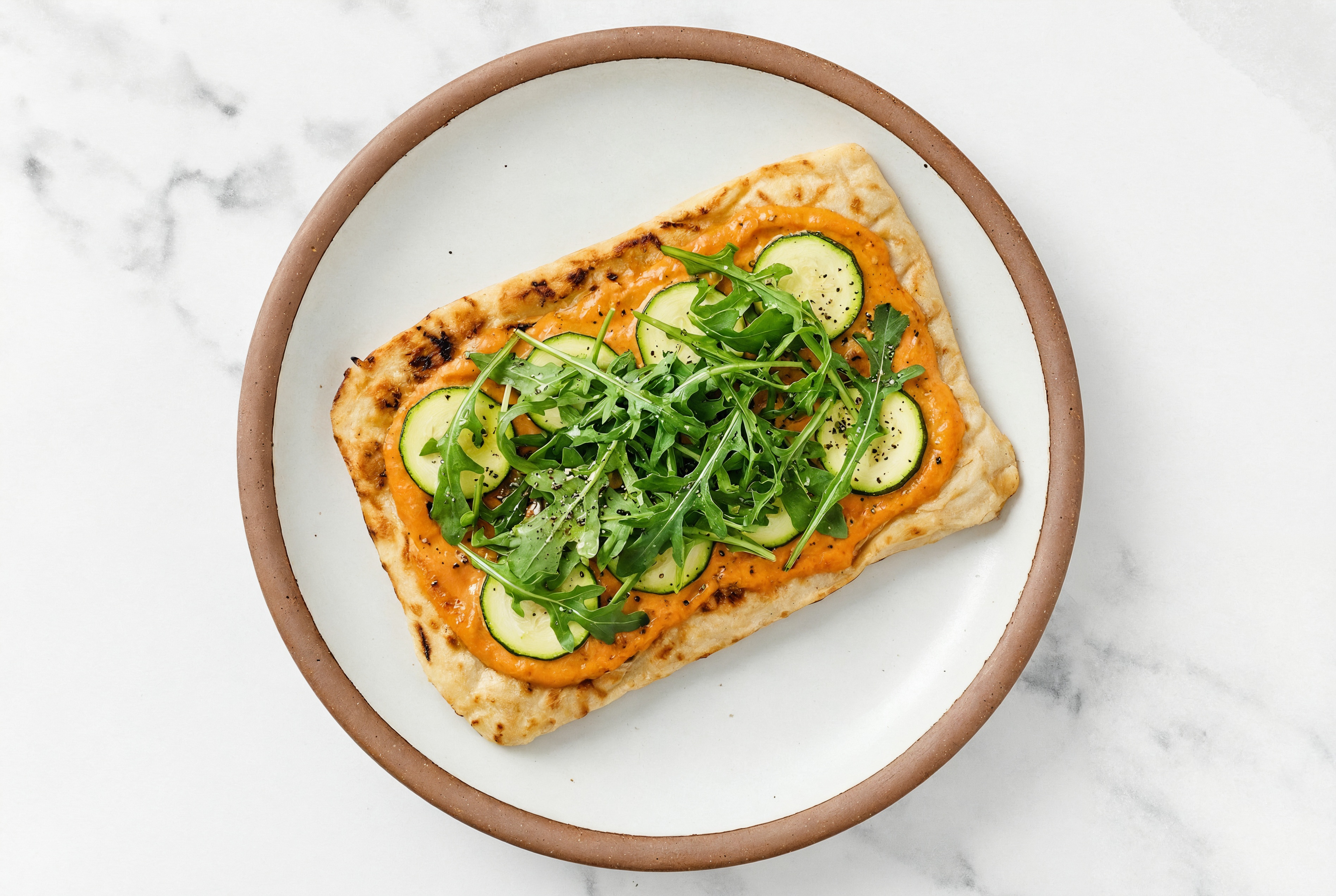 Zucchini + Arugula Vodka Wood Grilled Pizza Crusts
