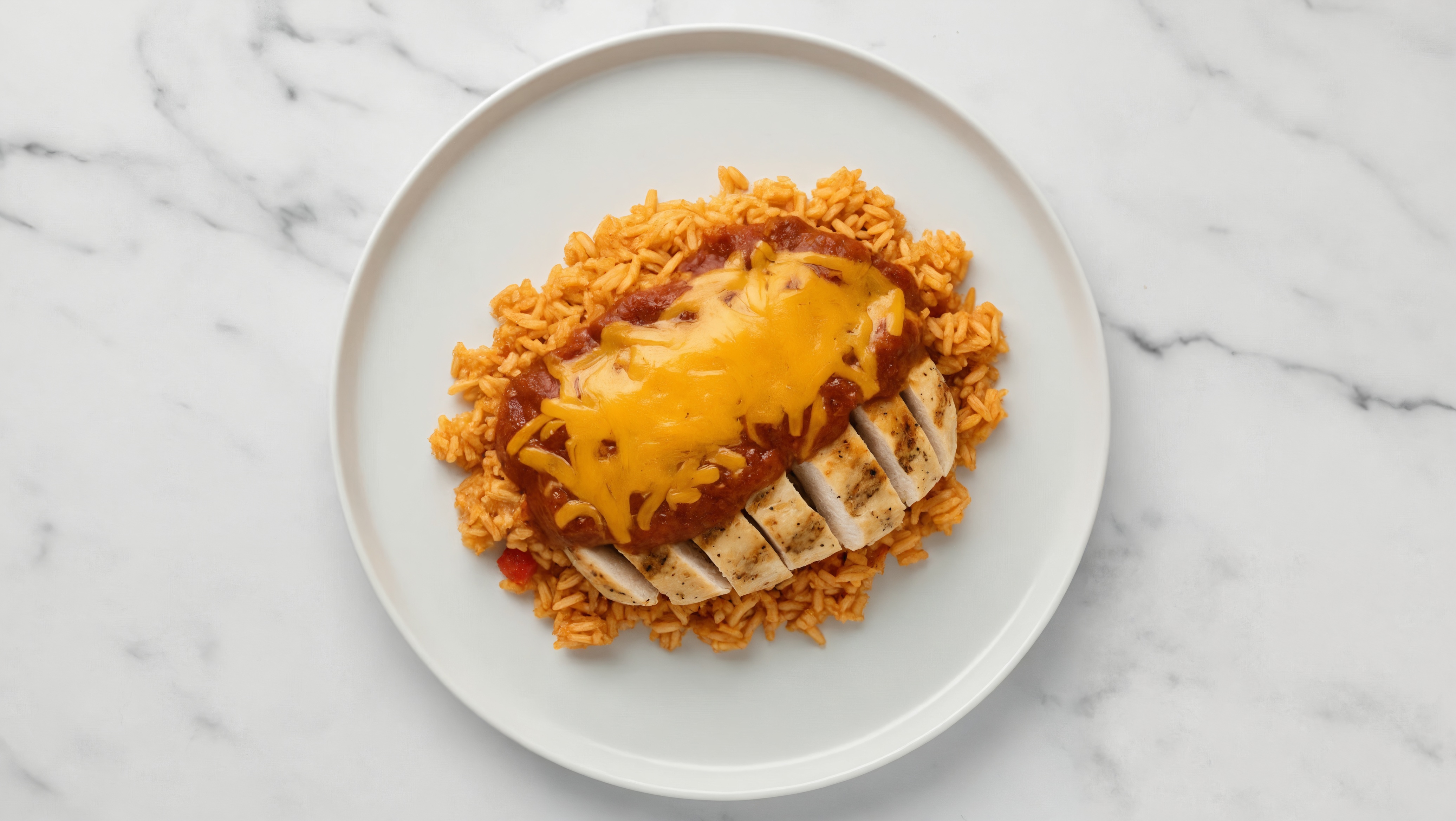  Cheesy Seasoned Grilled Chicken Breast + Rice Enchilada Bake