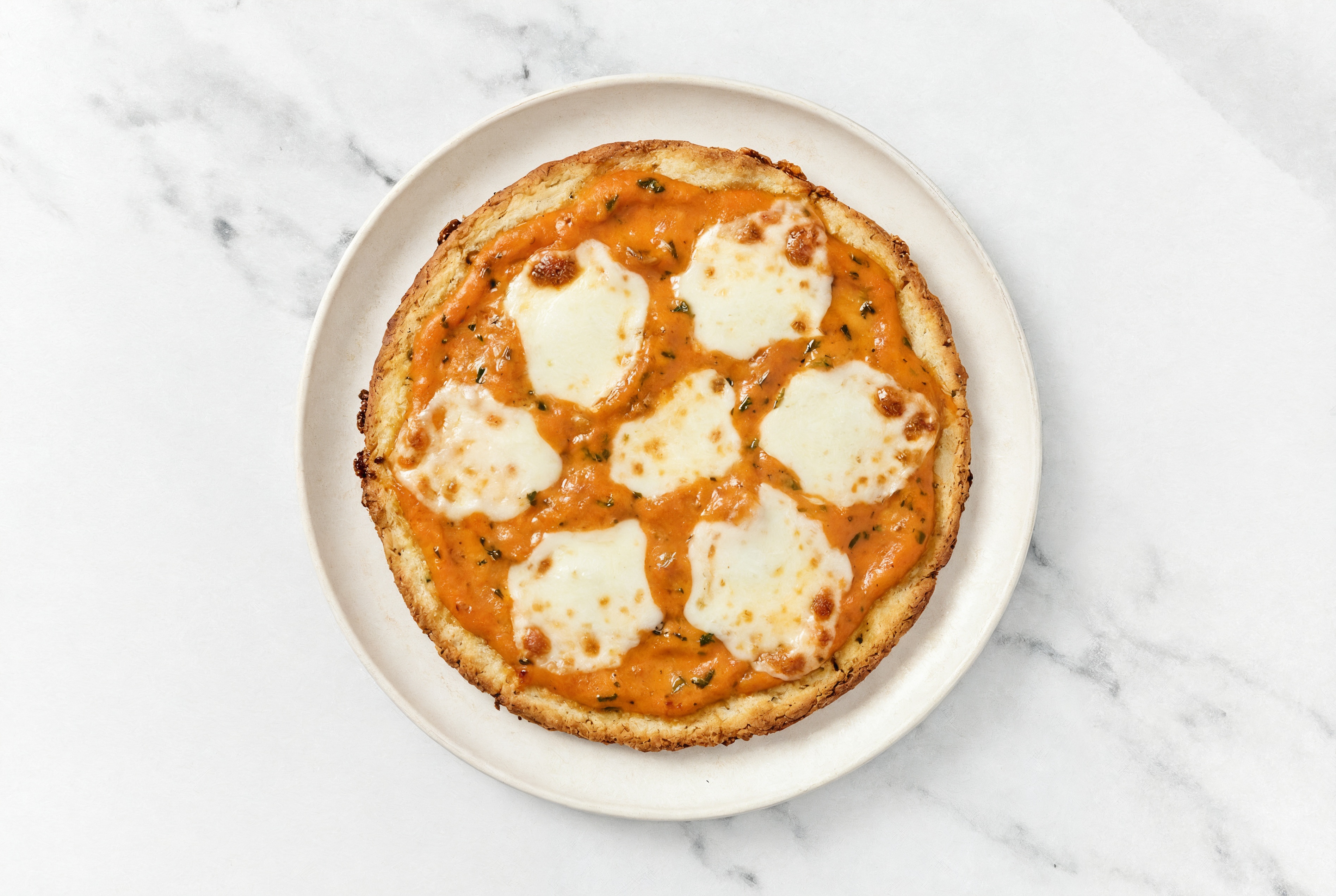 Cheesy Pink Sauce Pizza with Mozzarella Ball