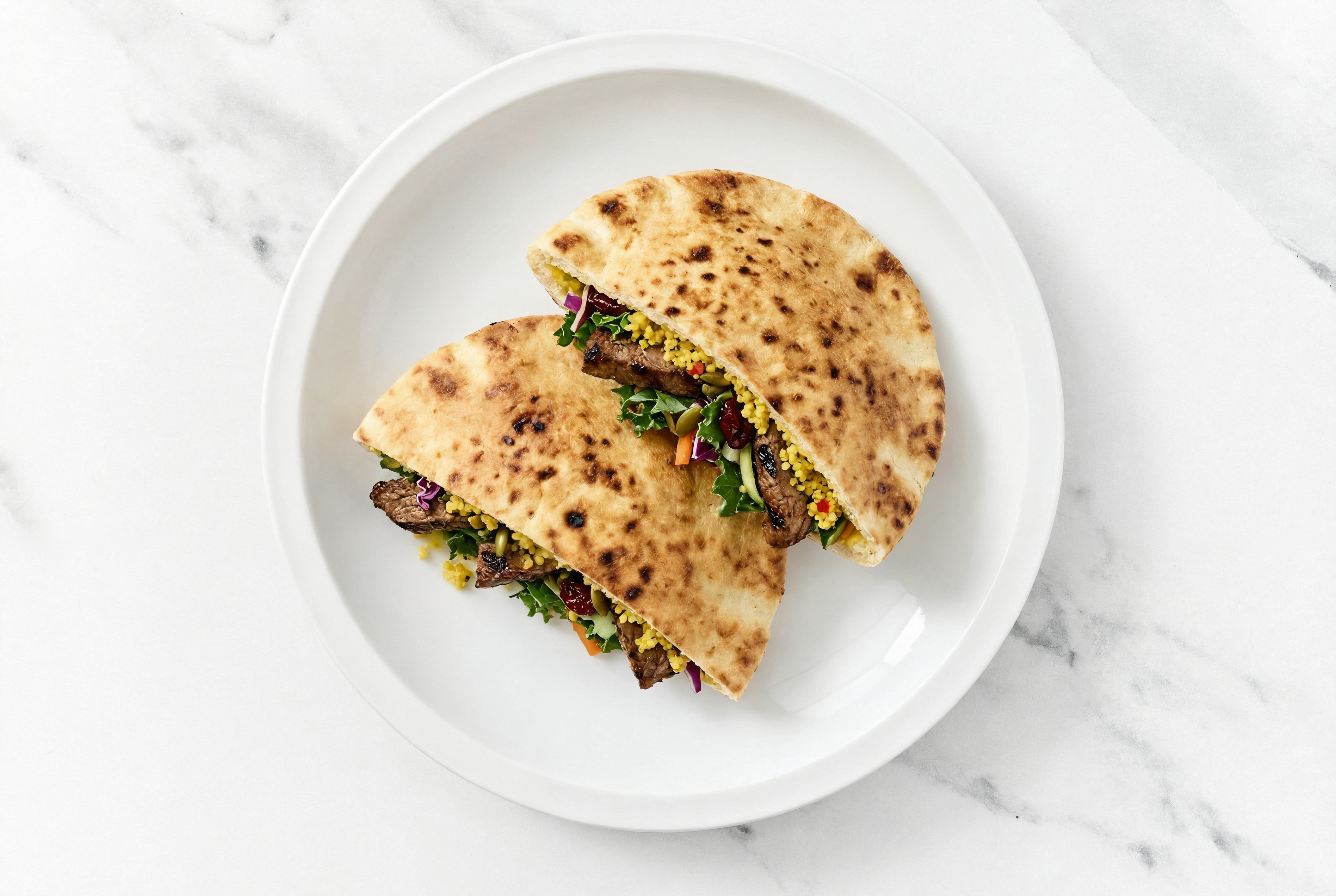 Beef Barbacoa + Sweet Kale Traditional Pita