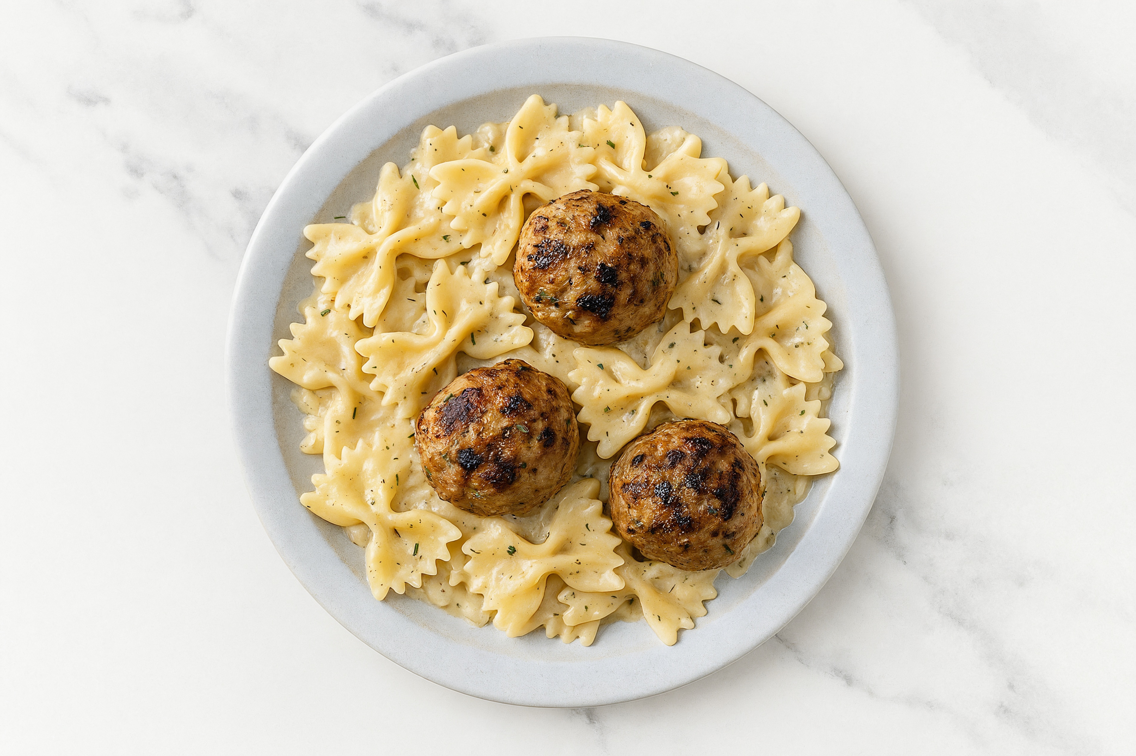 Truffle Bowtie Pasta with Meatballs
