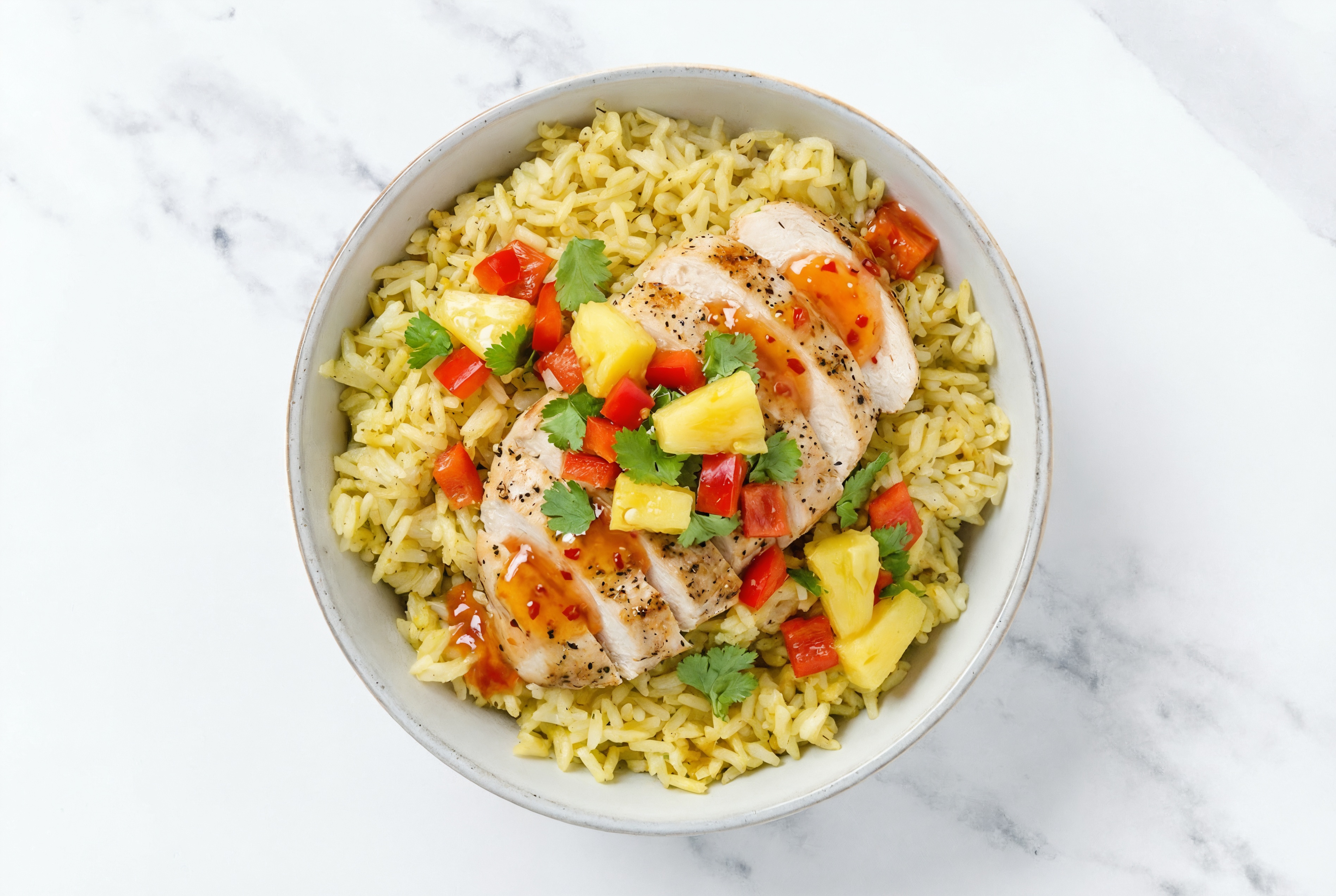 Sweet Chili Chicken Breast + Pineapple Slaw with Red Bell Pepper