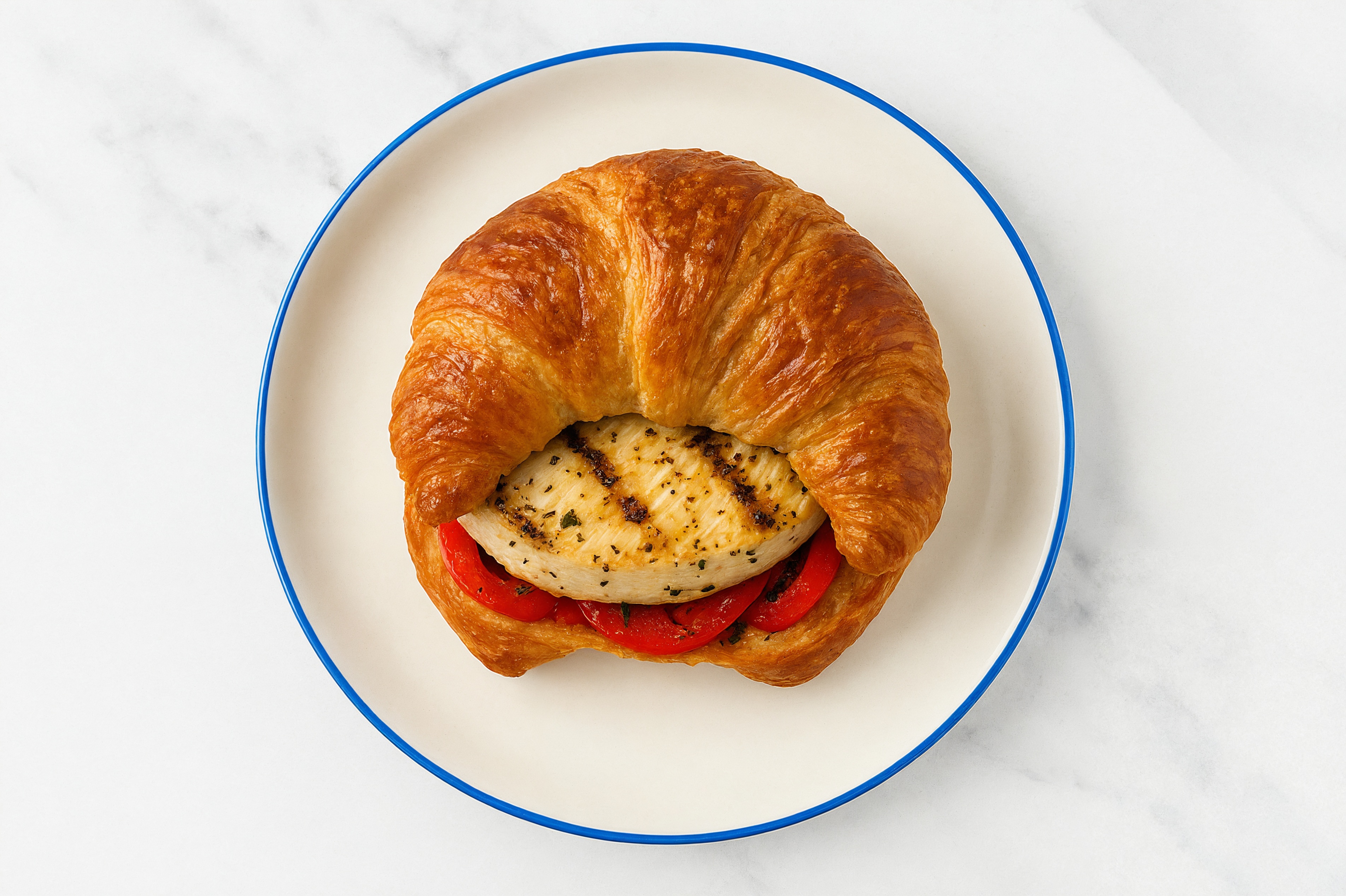 Herby Garlic and Herb Seasoned Grilled Chicken Breast + Peppers Sandwich