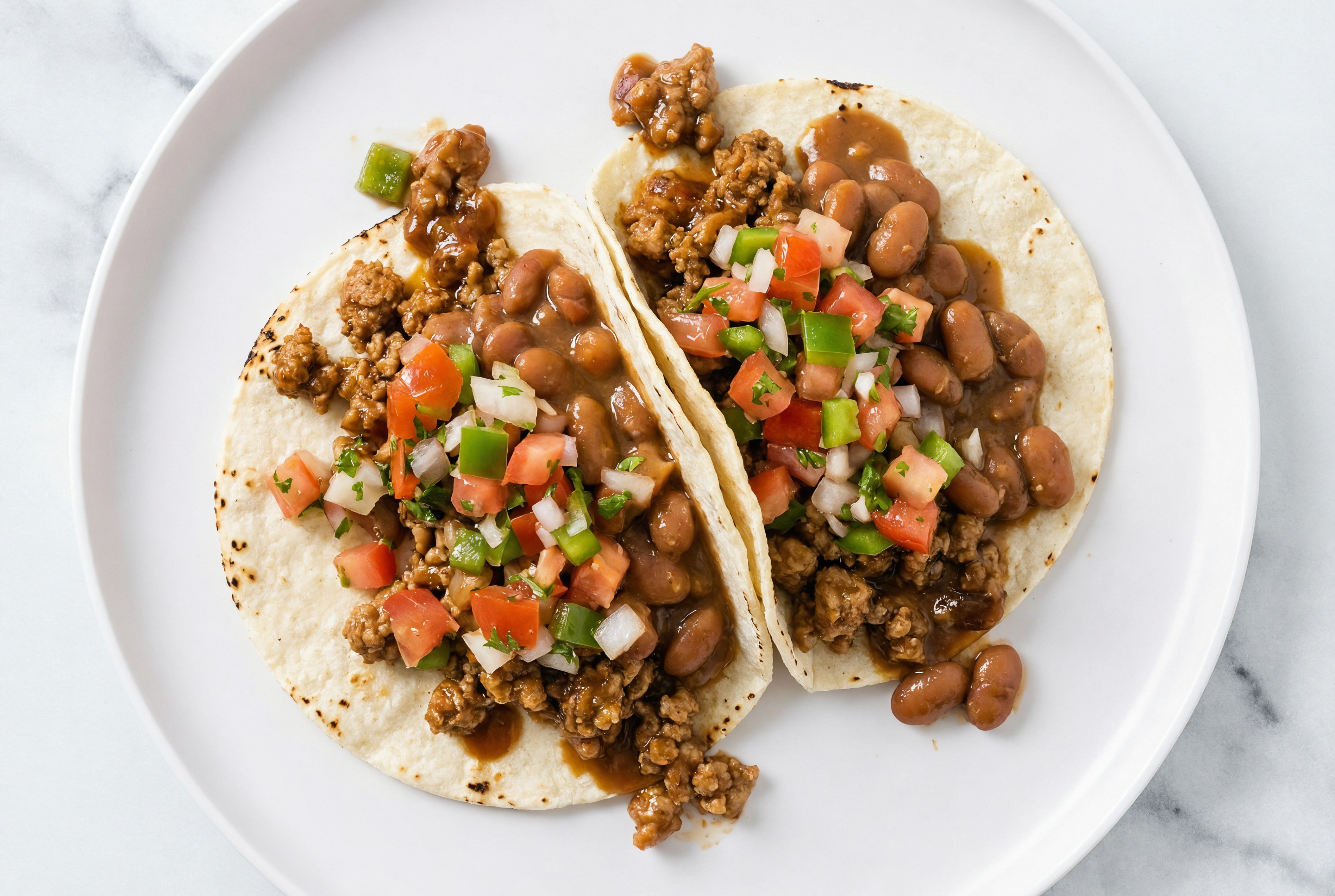 Hearty Ground Turkey Tacos with Fresh Salsa & Pinto Beans