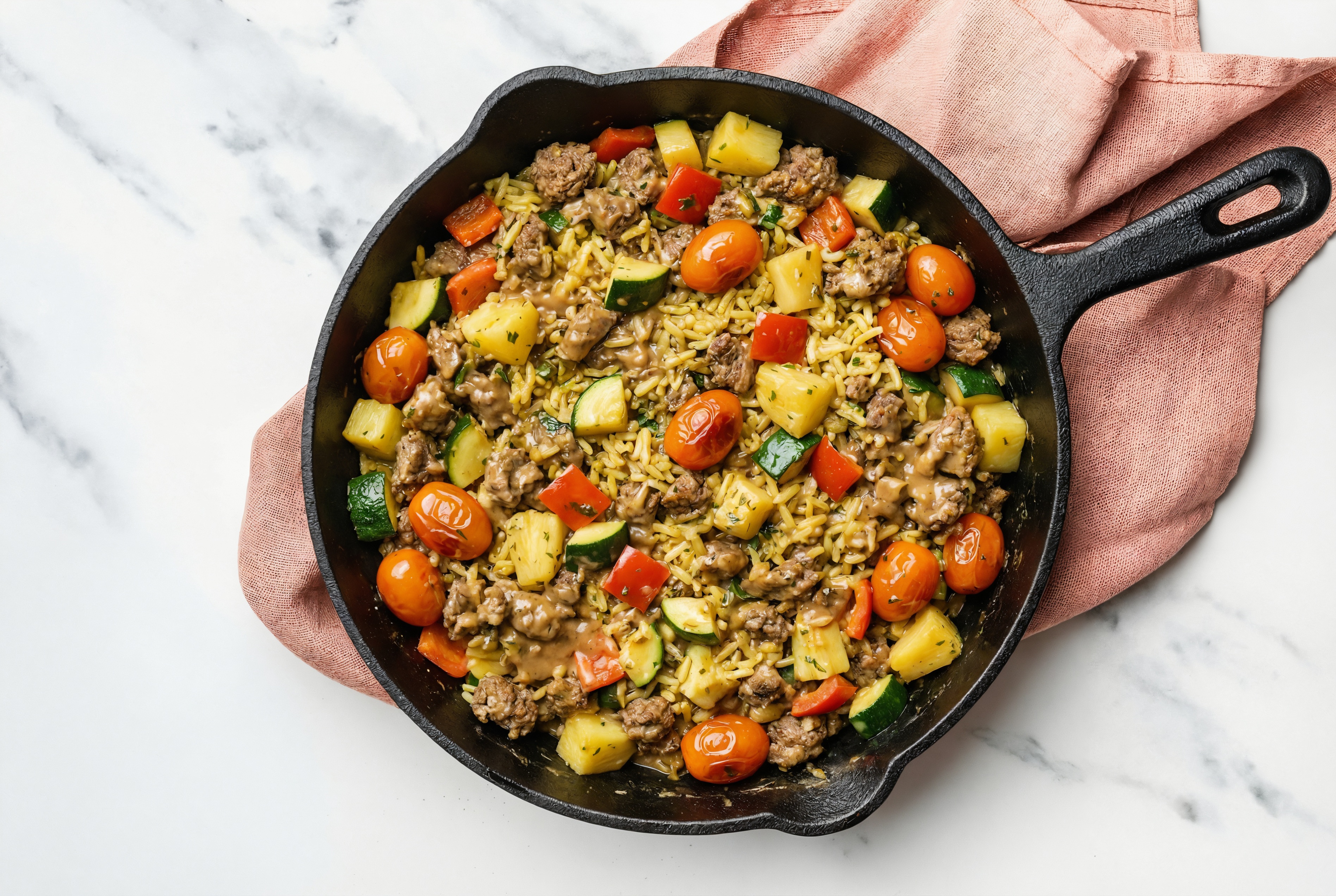 Thai Peanut Squash + Ground Italian-Style Beef Stir-Fry