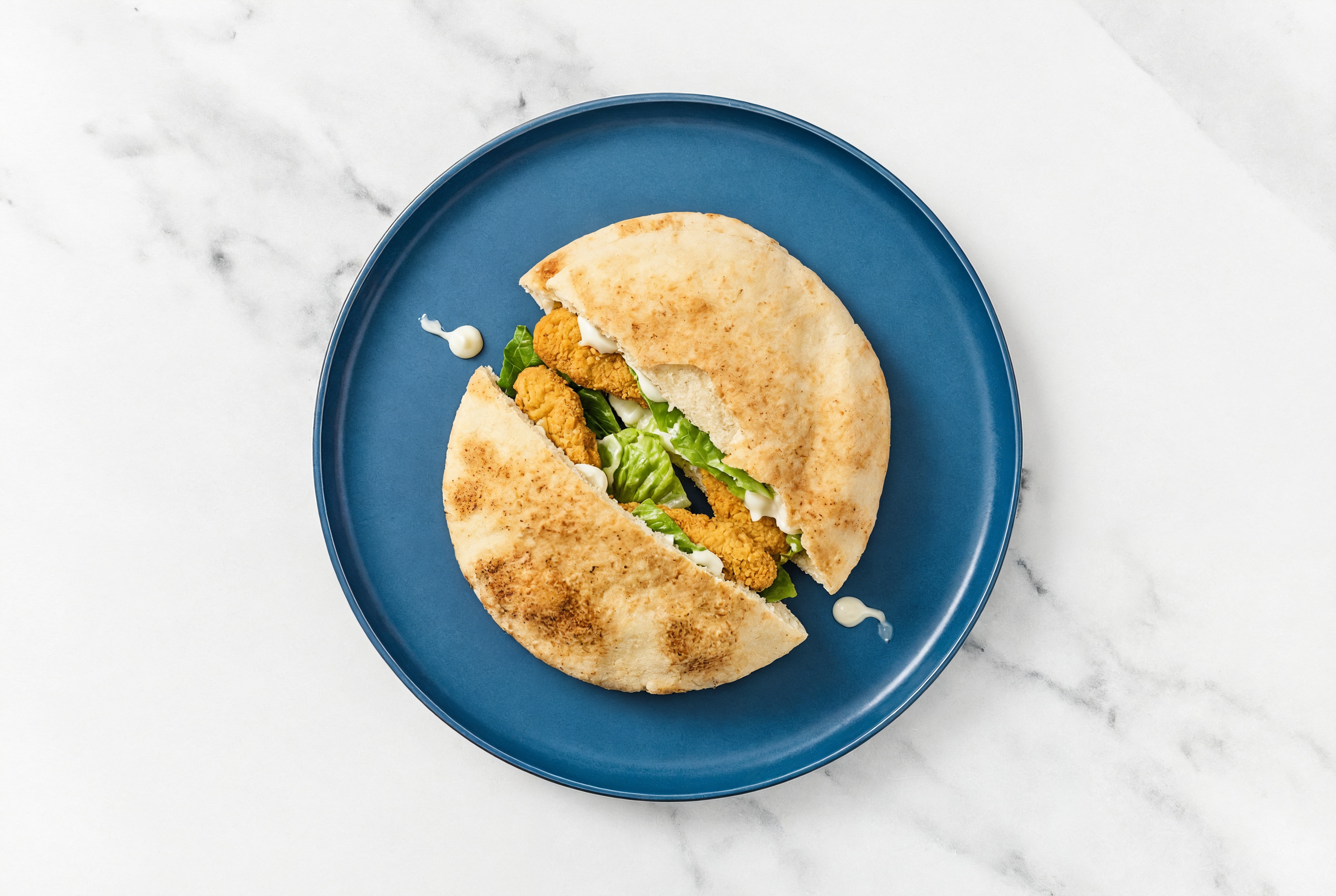 Vegan Fried Chick'n + Creamy Pitas with Traditional Pita
