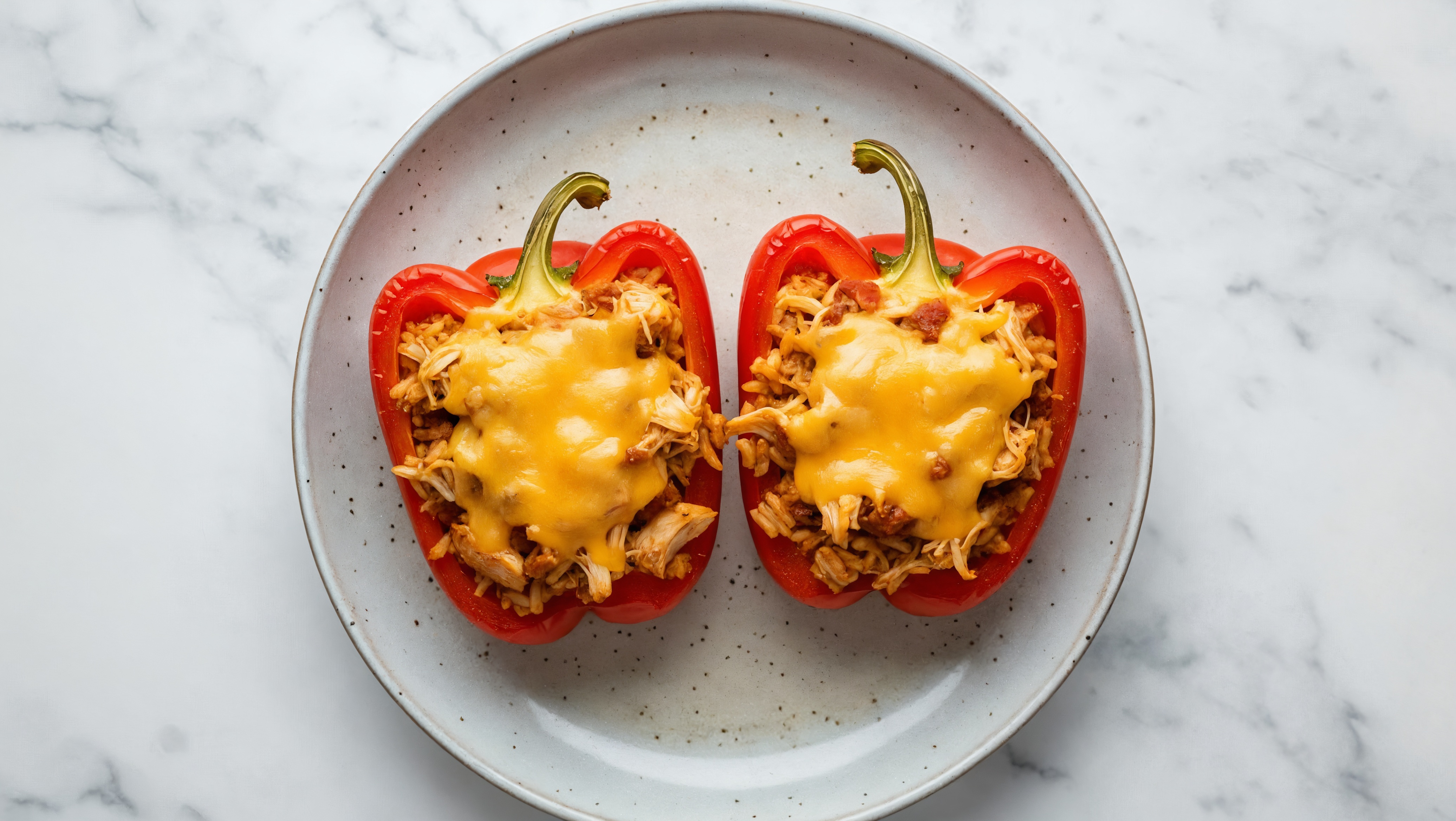 Herby  Pulled Chicken Stuffed Organic Peppers