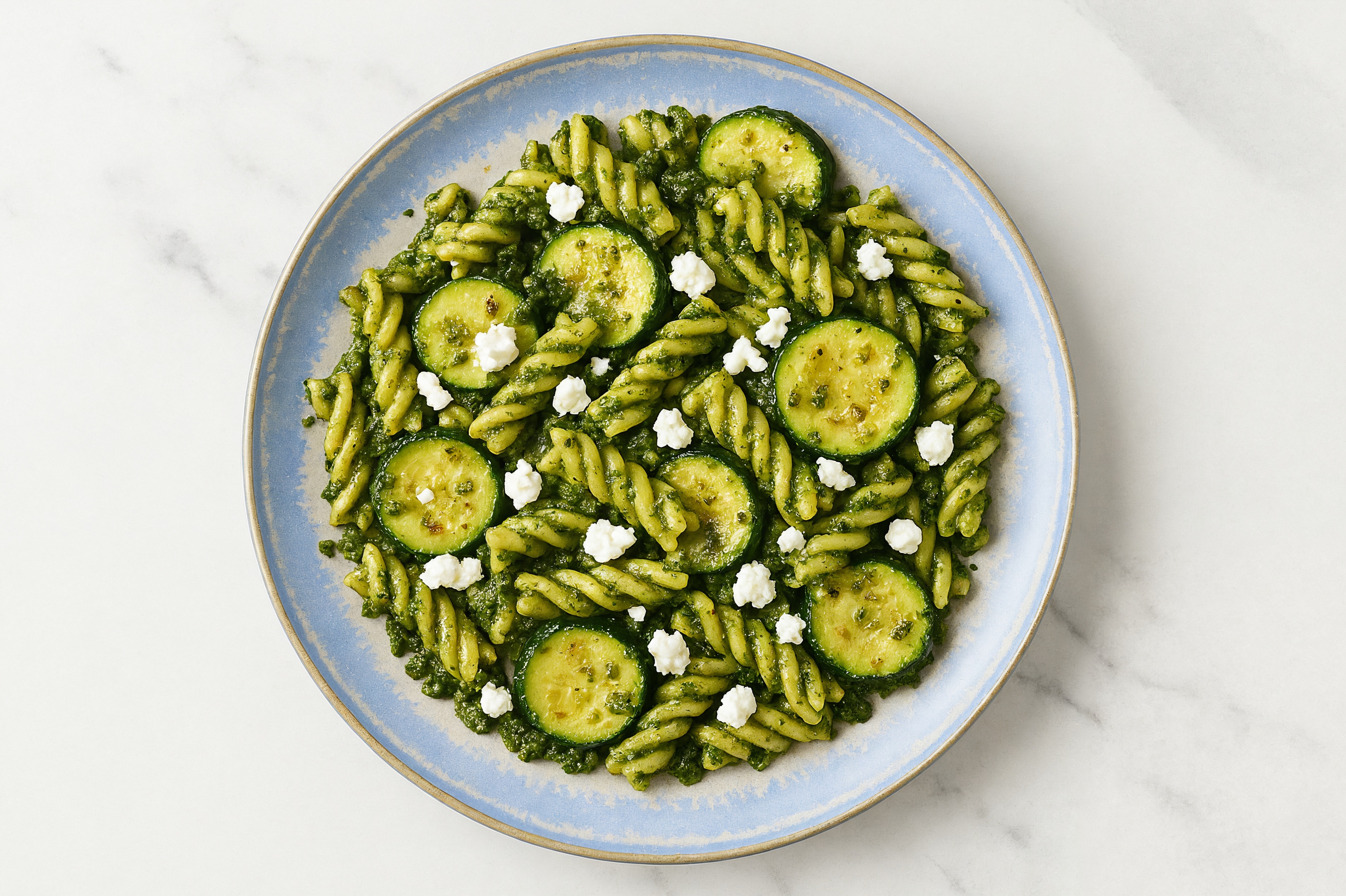 Creamy Goat Cheese + Pesto Rotini