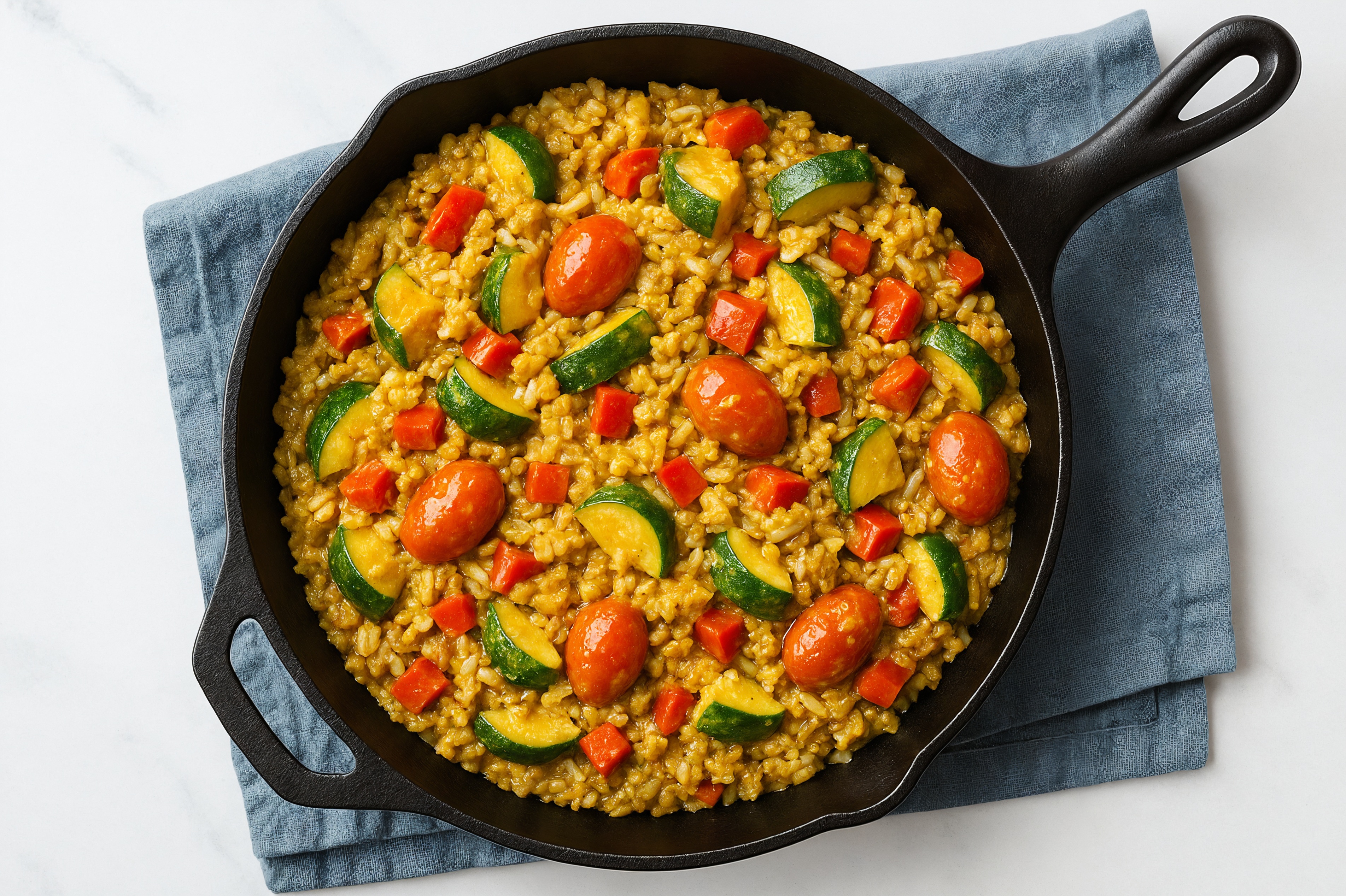 Hearty Curry Squash + Ground Turkey Stir-Fry with Long Grain White