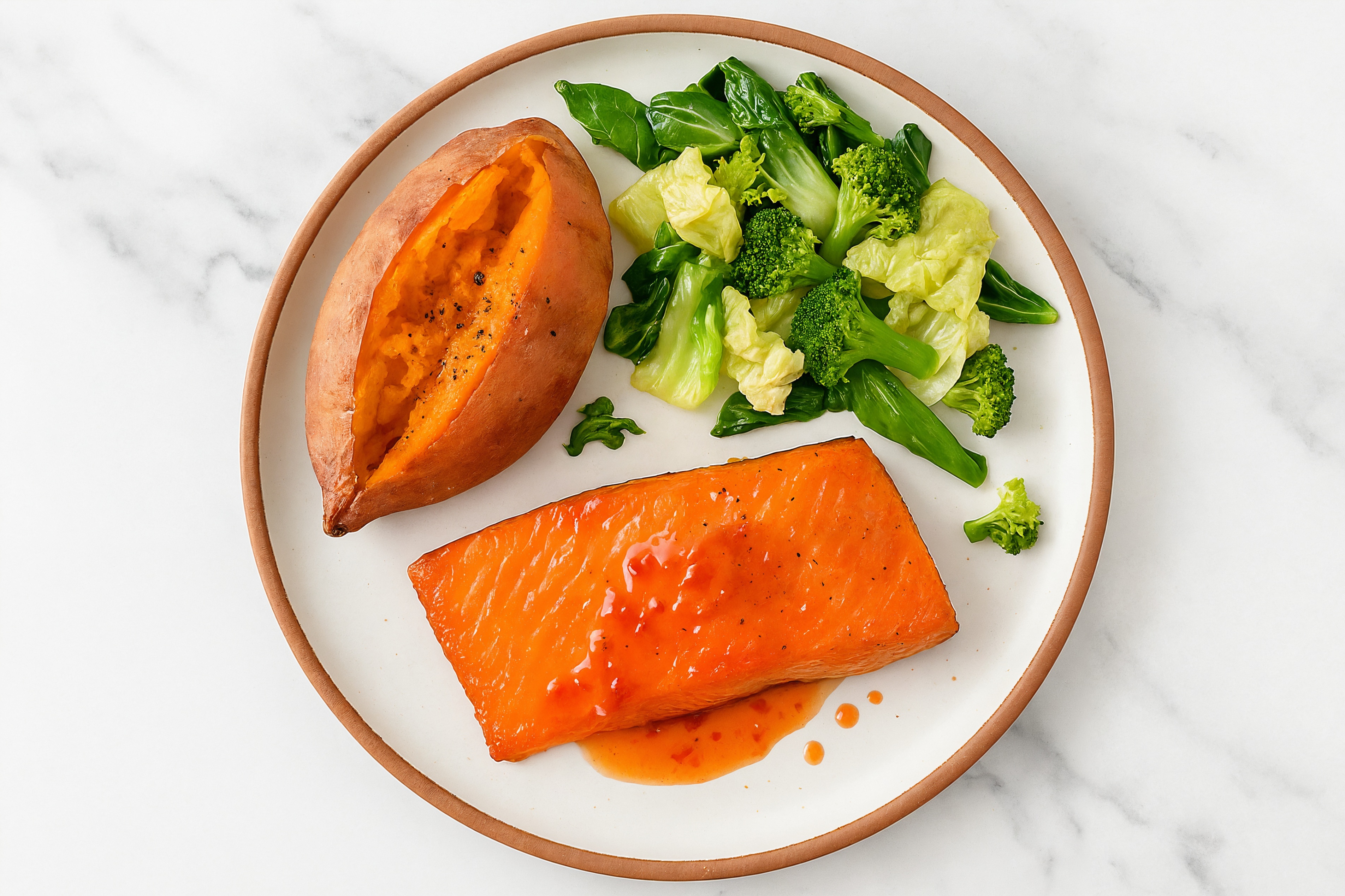 Sweet Chili Bok Choy with Seared Wild Salmon