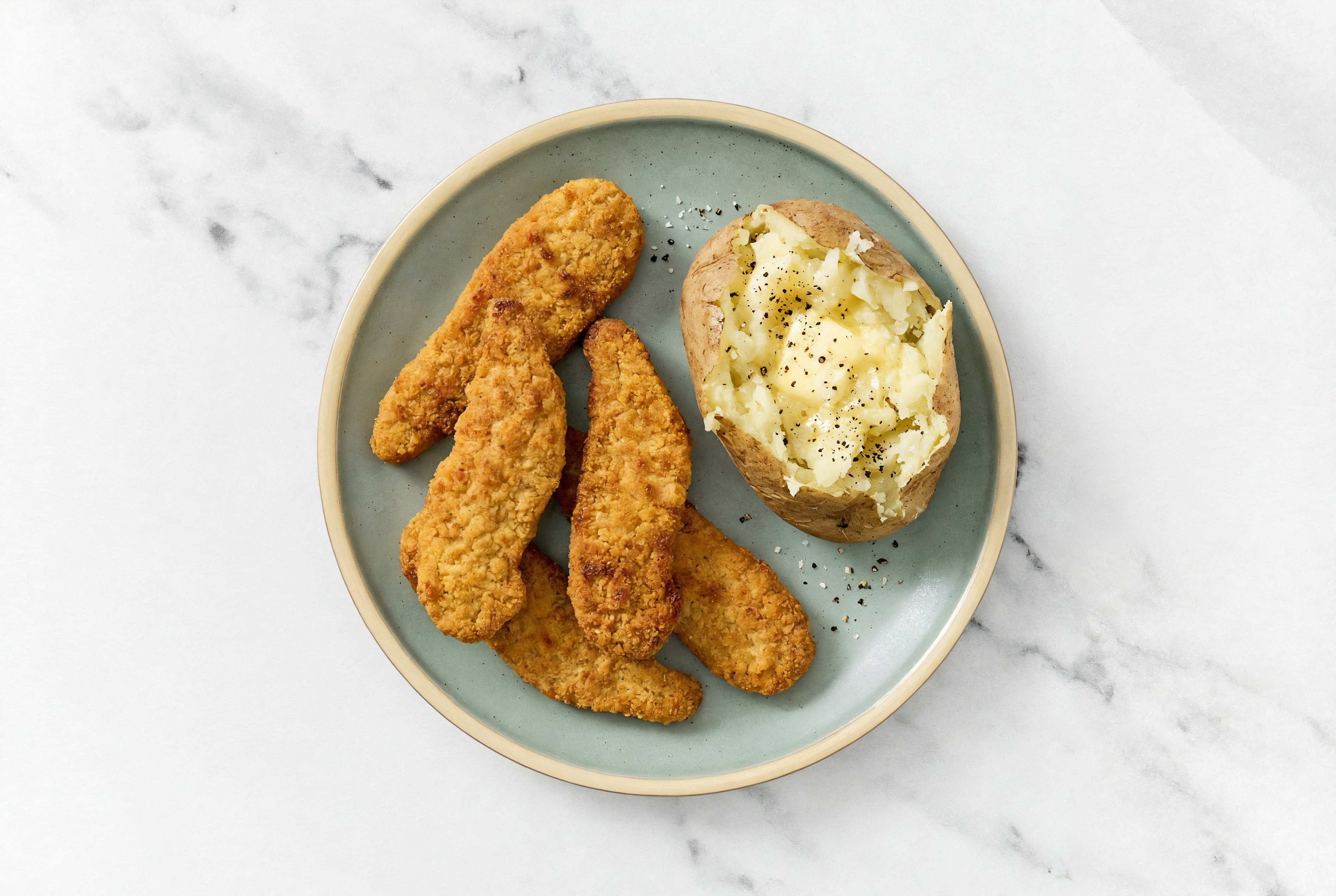 Plant-Based Chicken Tenders + Baked Russet Potatoes