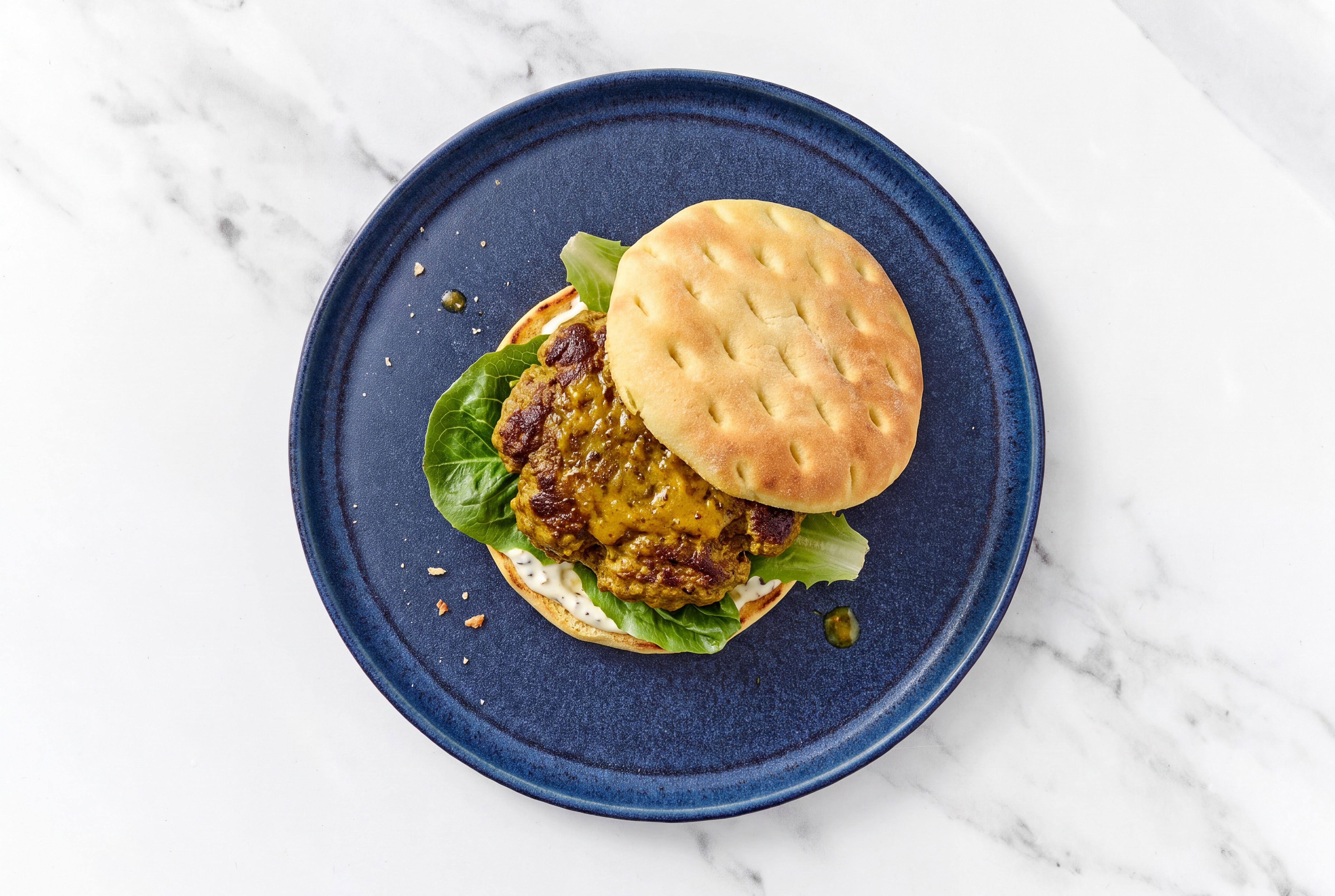 Tandoori 93/7 Lean Ground Beef Burger with Garlic Sauce