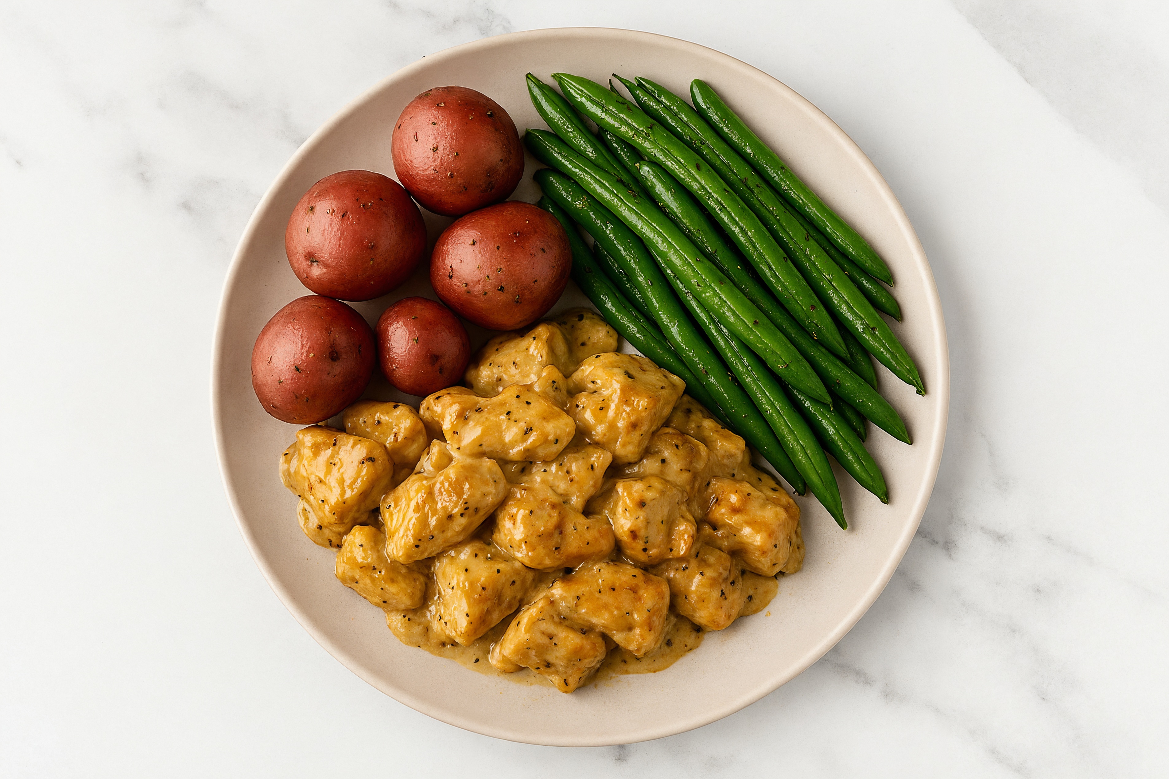 Herby Roasted Garlic Chicken + Red Potatoes