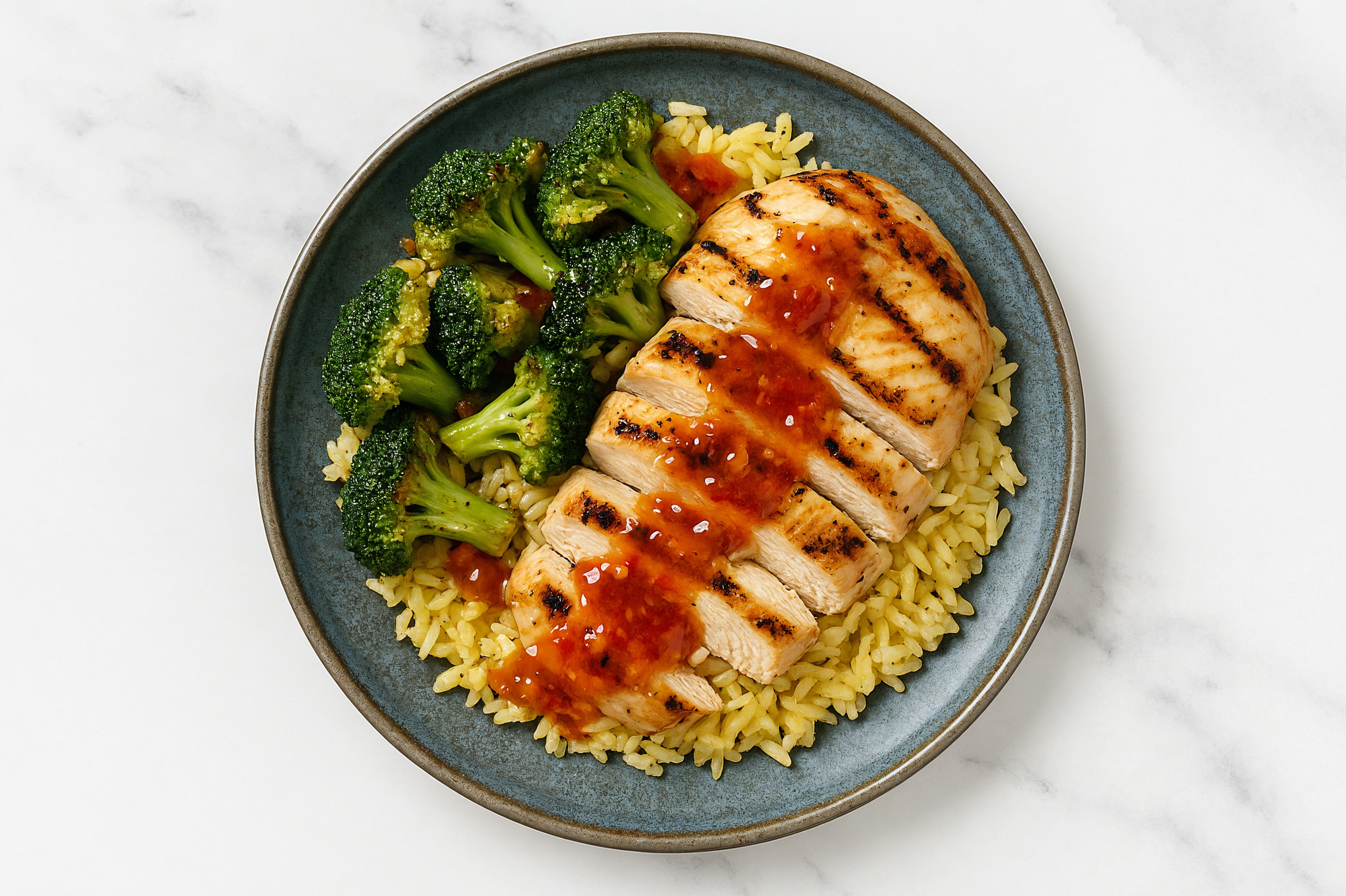 Herby Sweet Chili Seasoned Grilled Chicken Breast Rice Bowl