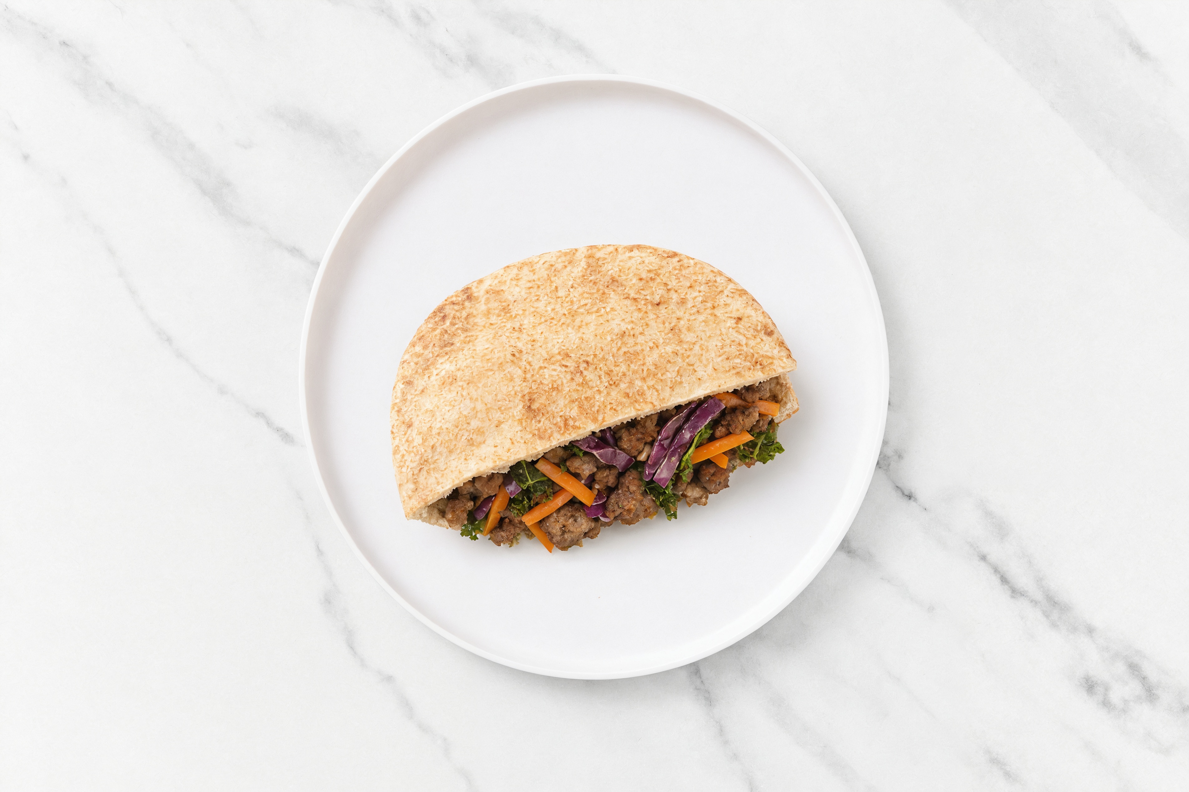 Garlicky Ground 93/7 Lean Beef Whole Grain Pita Pockets Pocket