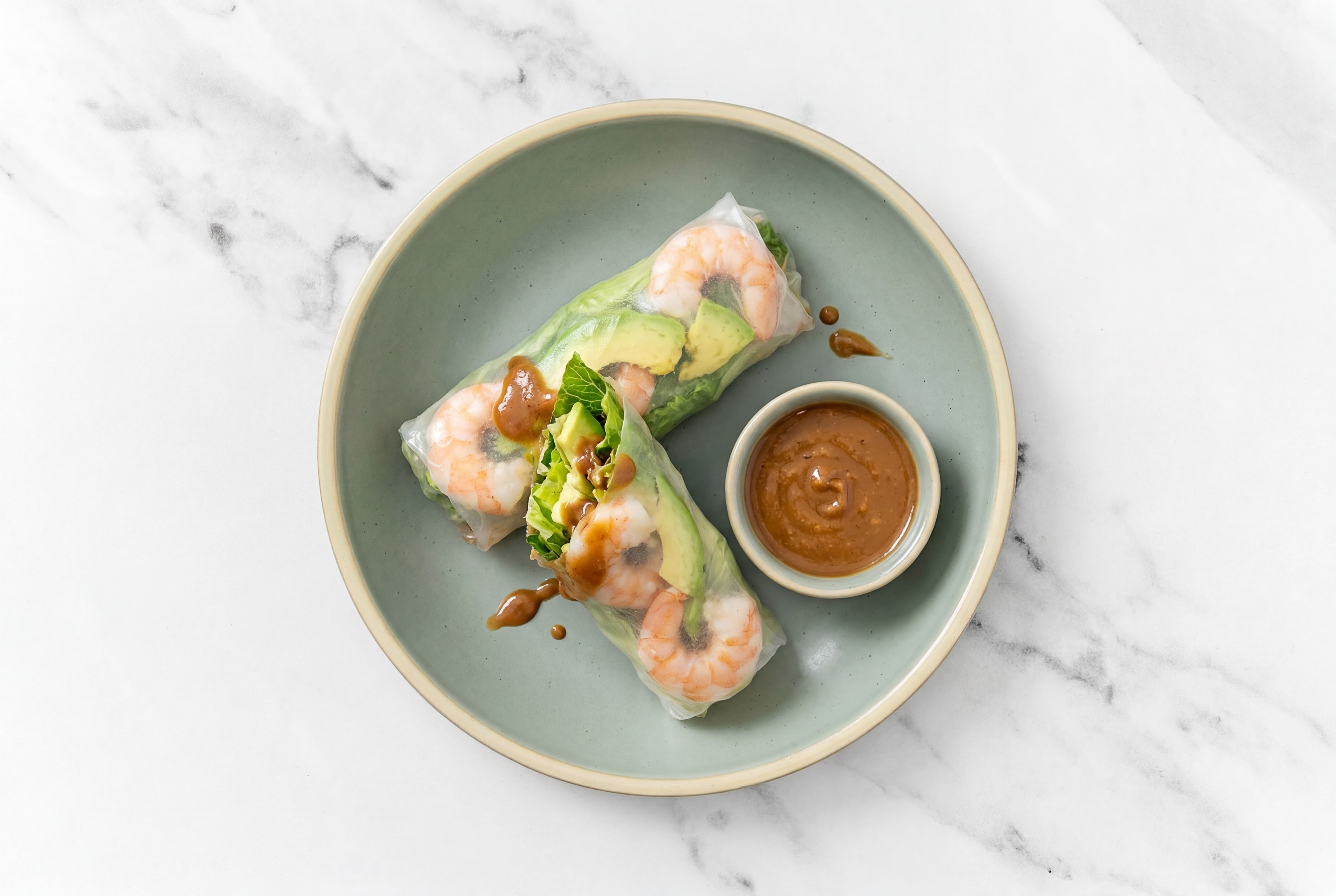 Peanut Shrimp + Avocado Summer Rolls