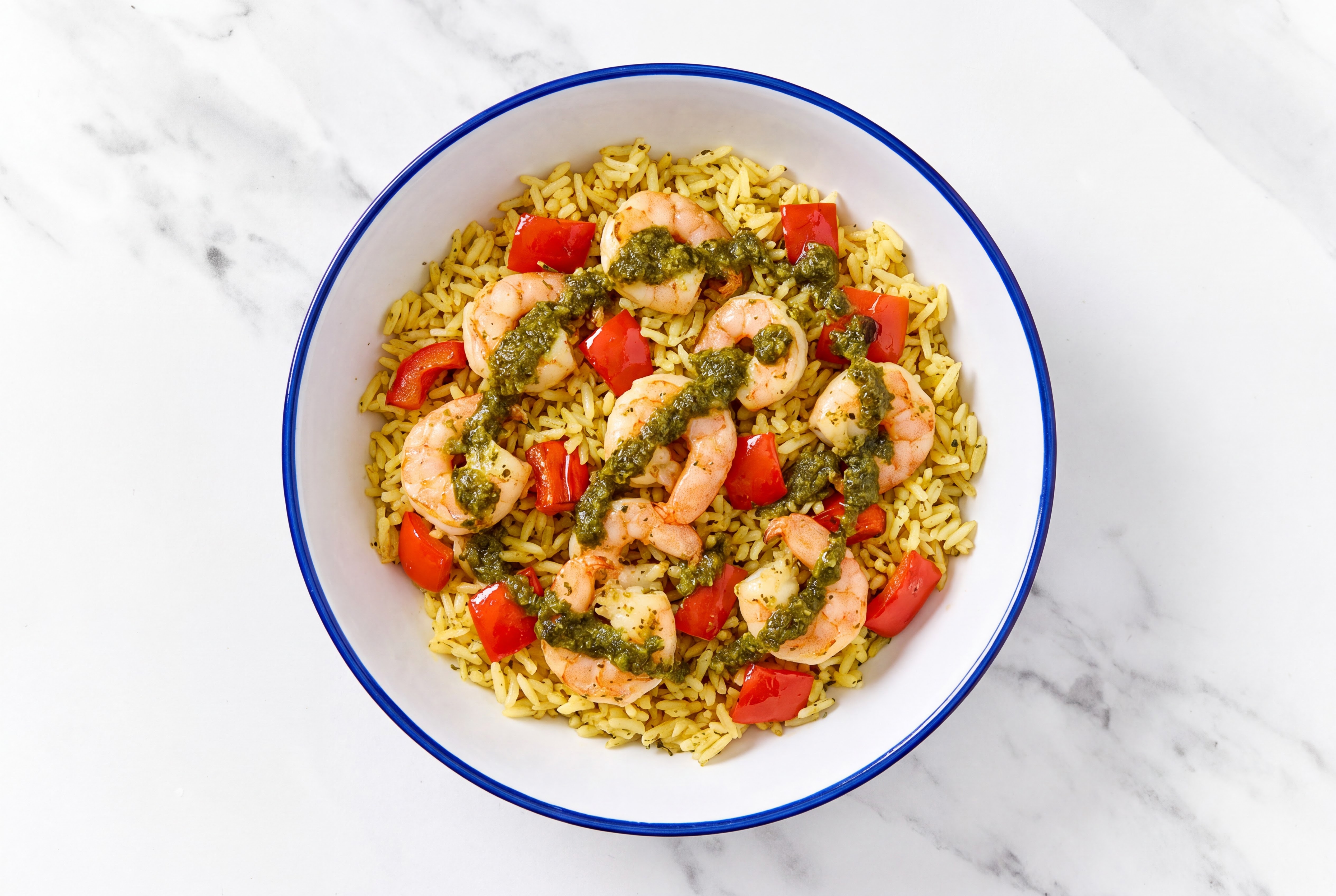 Herby Shrimp Fajita + Organic Red Pepper Seasoned Jasmine Rice Bowl