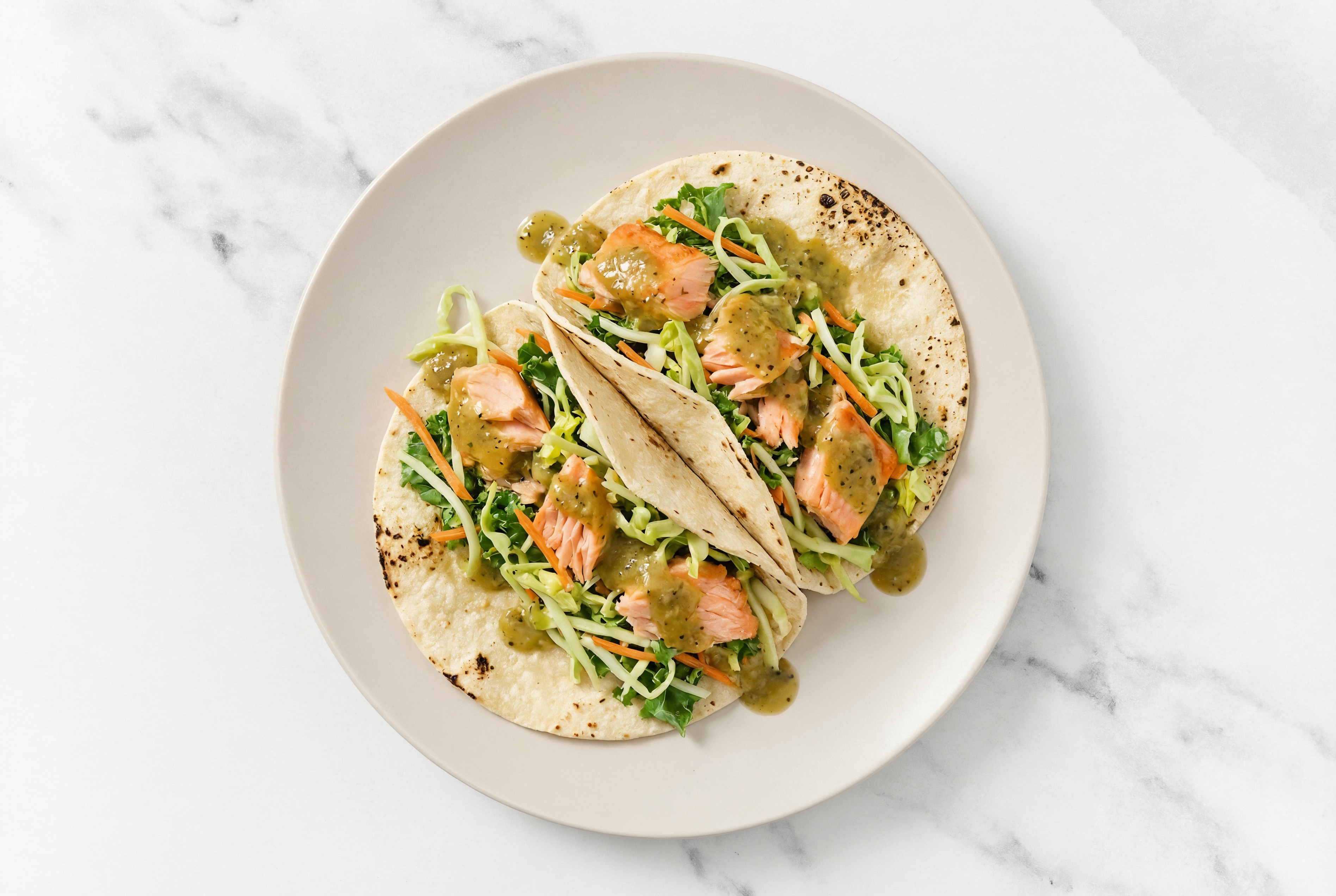 Green Chile Salmon Tacos