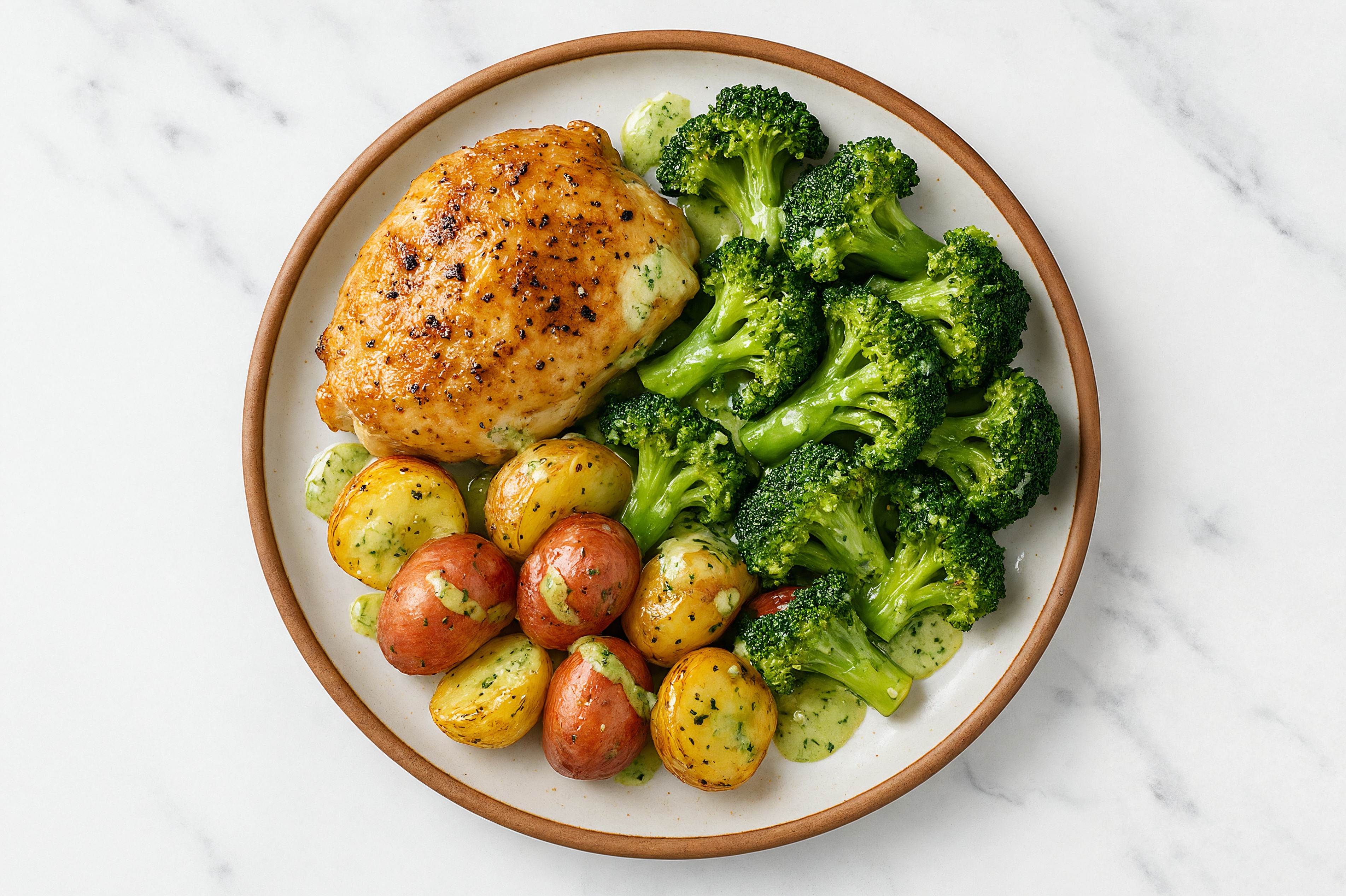 Sheet Pan Green Goddess-Chicken with Potatoes & Broccoli