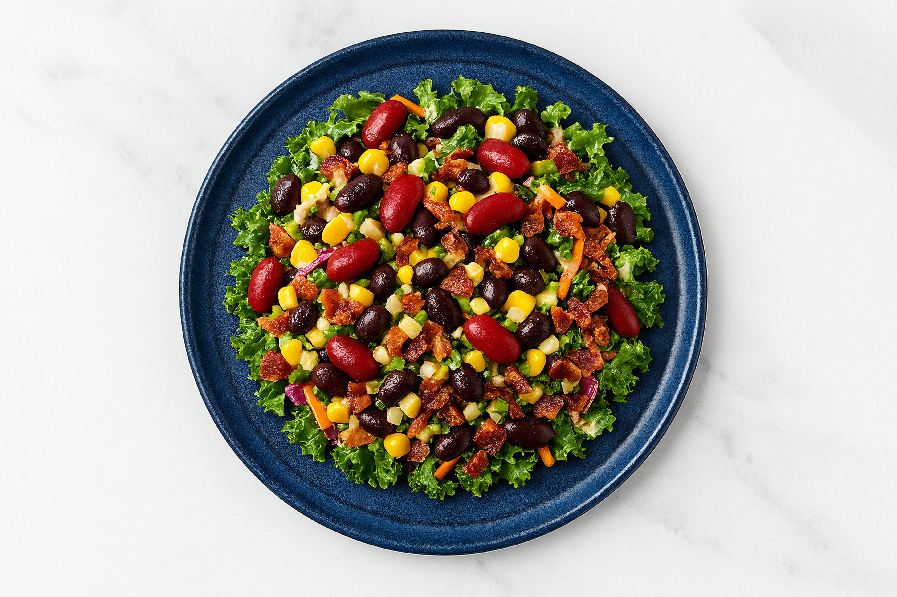 Buffalo Ranch Kale Salad with Turkey Bacon & Black Beans