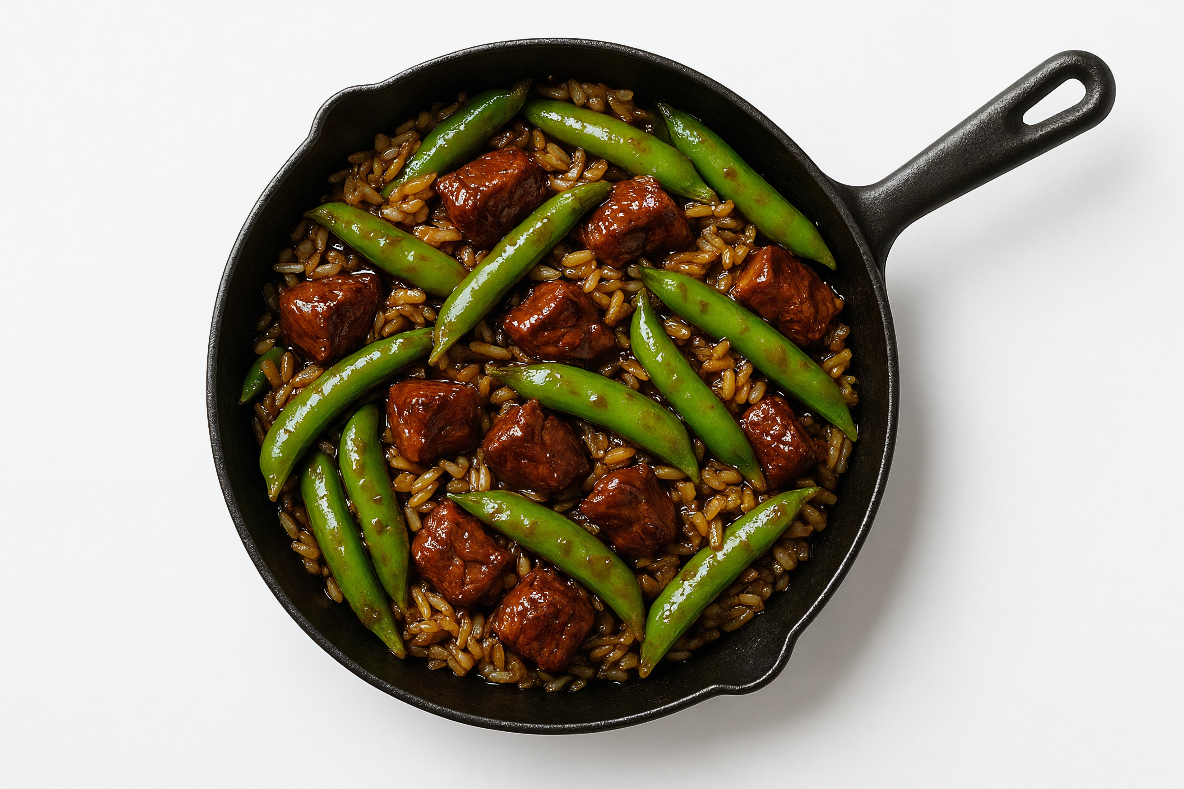 Japanese Bbq Pea Snap + Bison Stir-Fry with Brown Rice