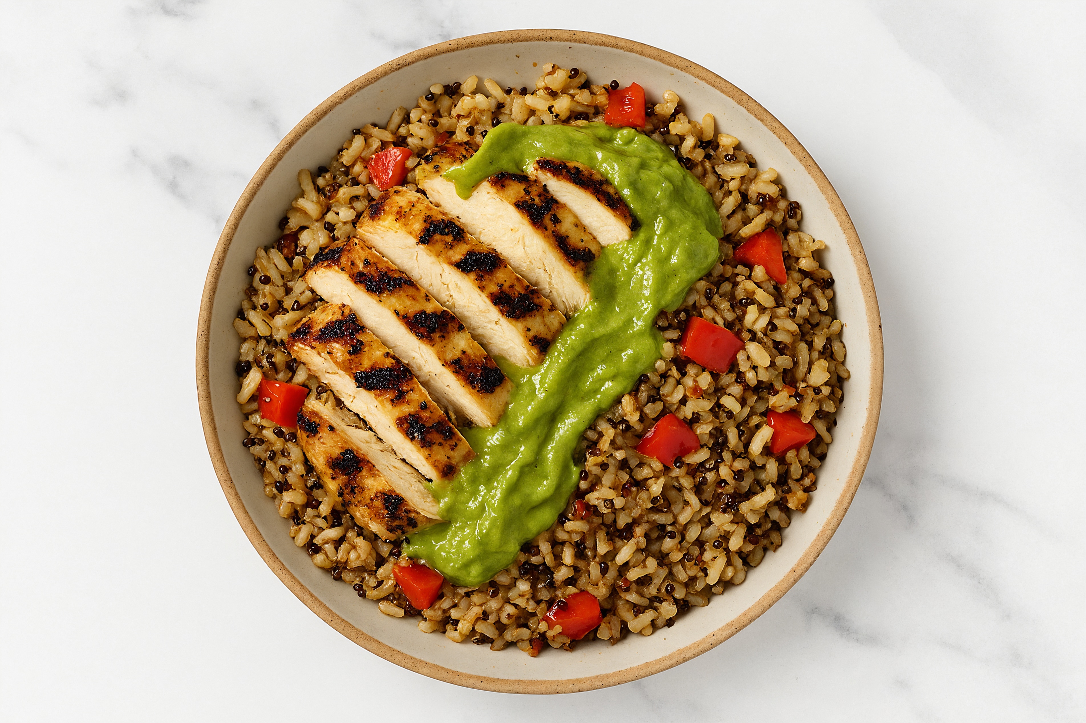 Mediterranean Grilled Chicken Breast Fajita + Organic Red Pepper Rice Bowl