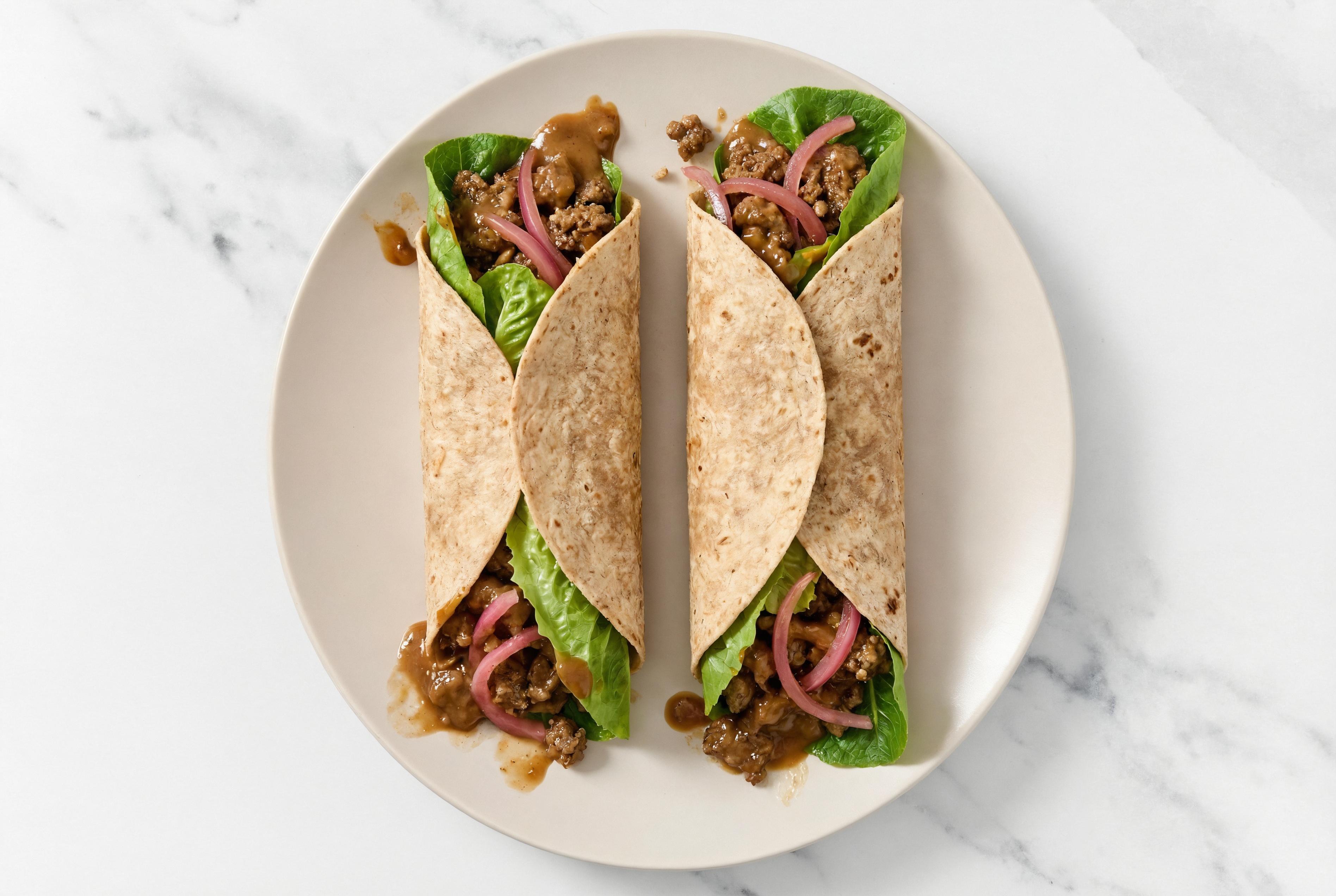 Thai Peanut Italian-Style Ground Beef Wraps