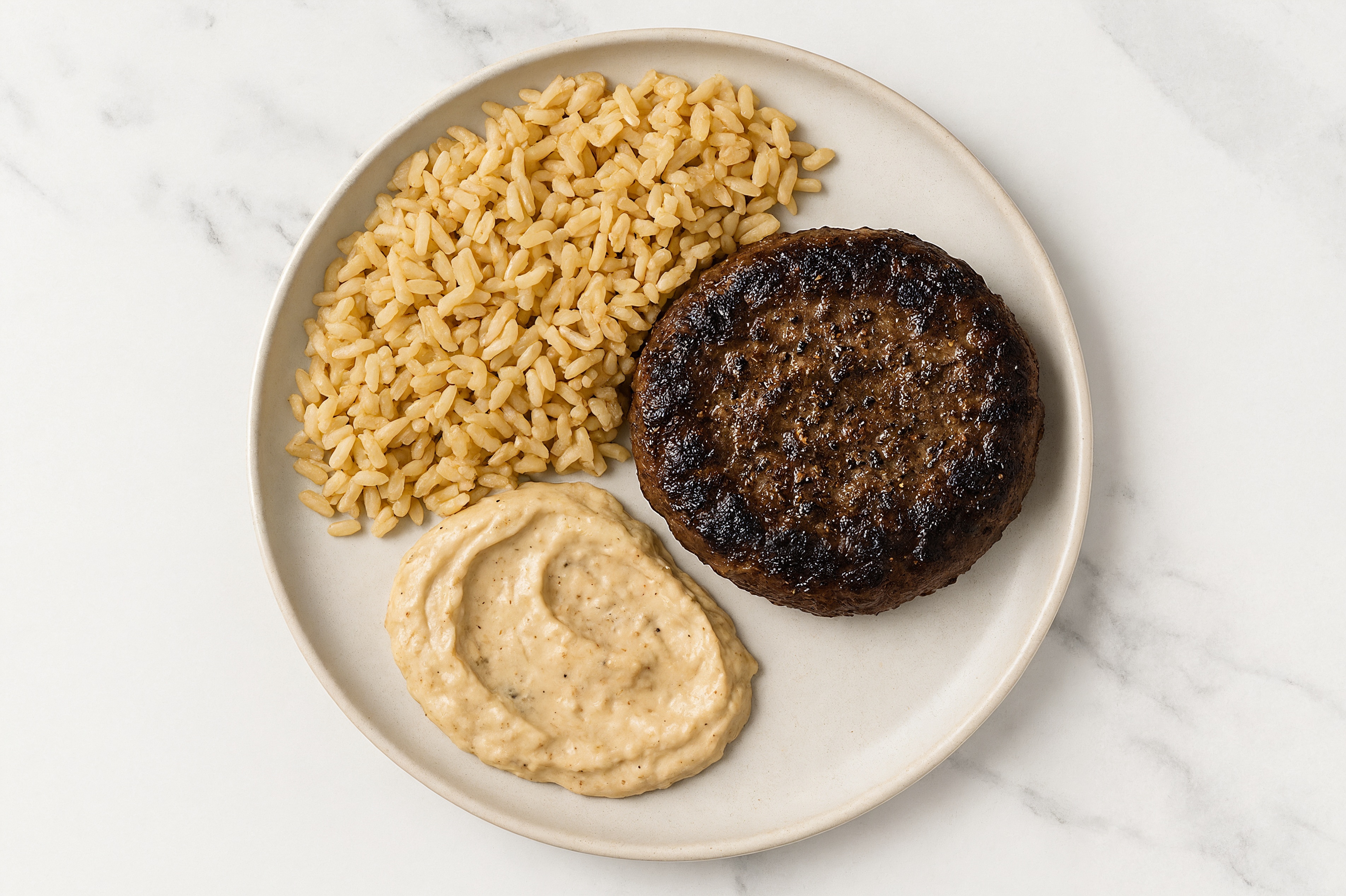 French Onion Wagyu Patties with Brown Rice