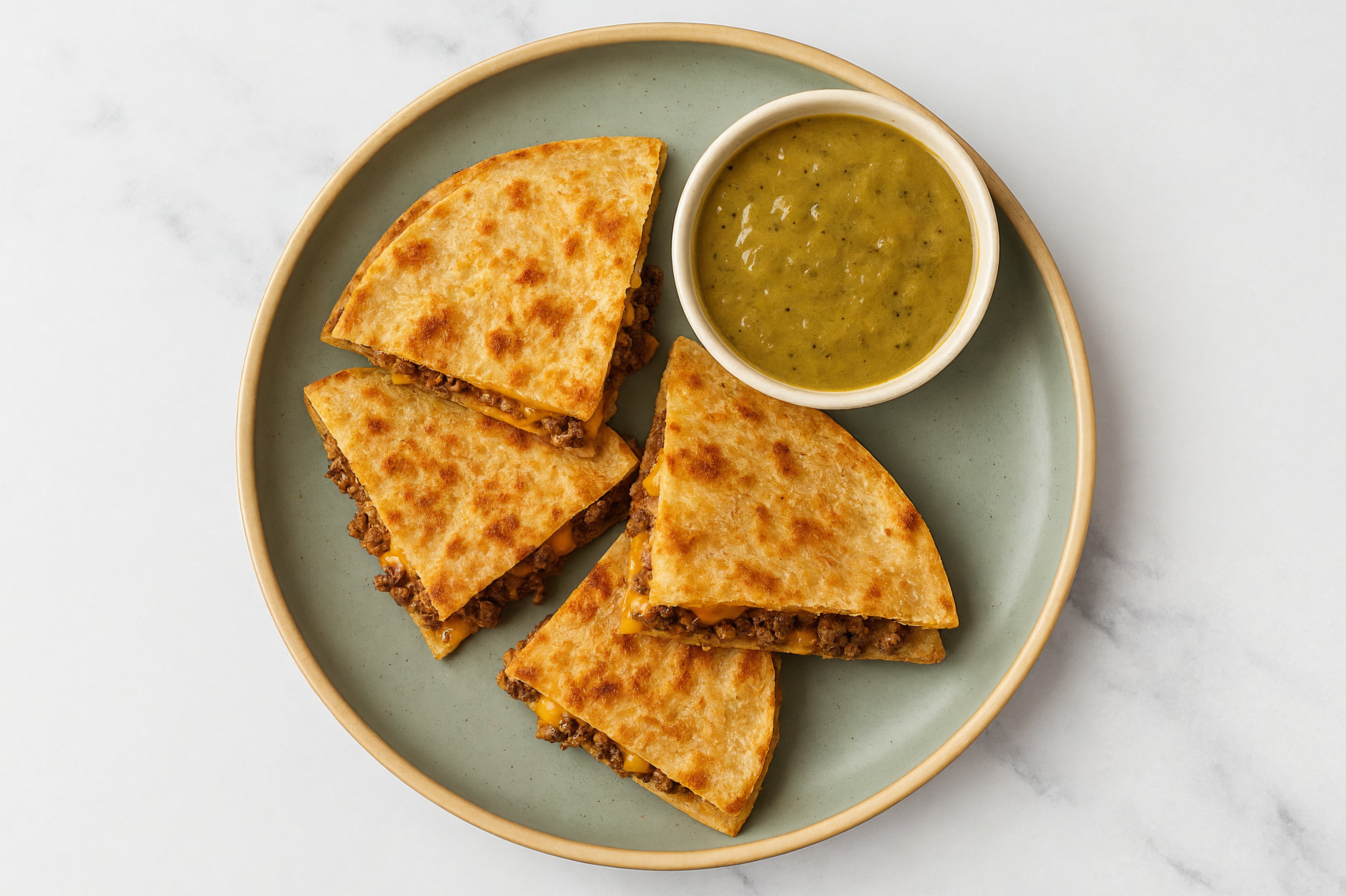 Rustic Spicy Bison Quesadillas