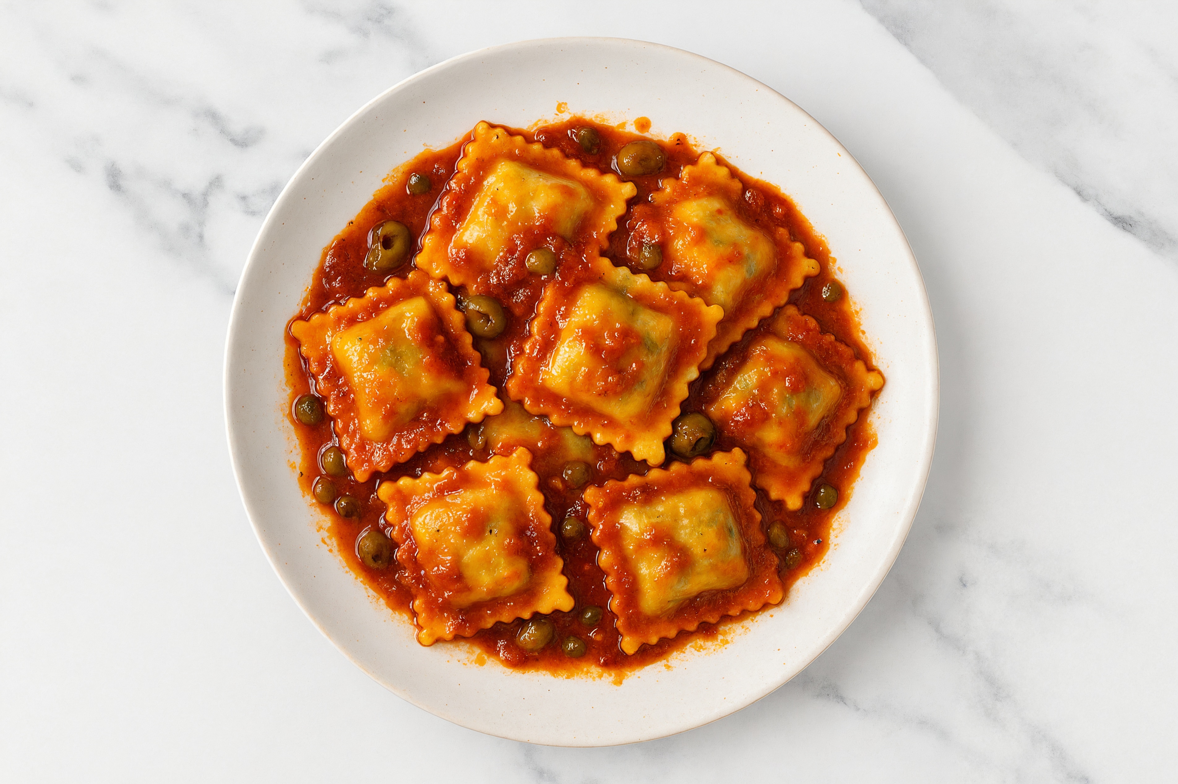 Spinach Ricotta Ravioli Puttanesca