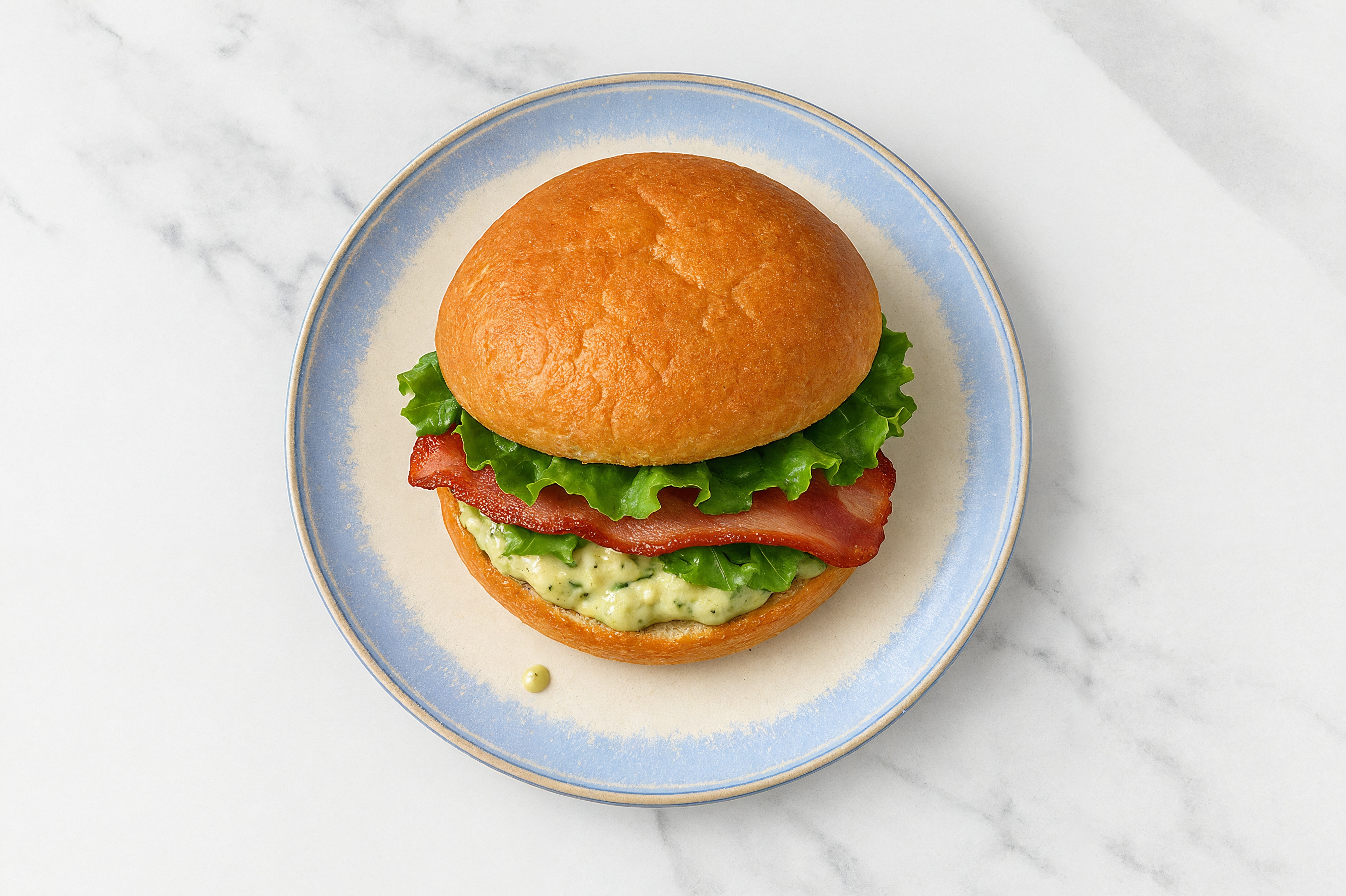 Creamy Artichoke Turkey Bacon Sandwich with Green Leaf Lettuce on Gluten-Free Buns
