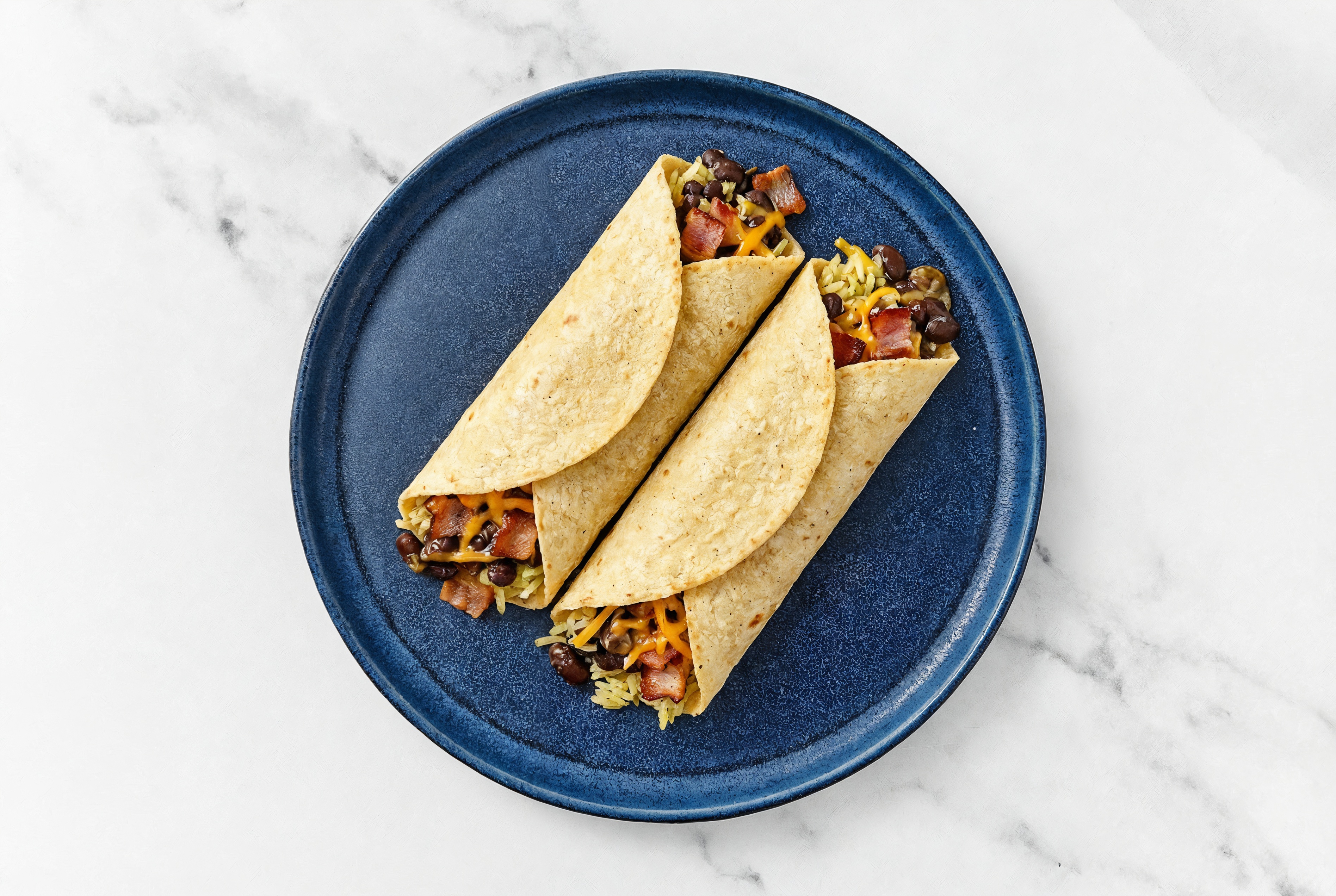Hearty Cheesy Bean + Applewood Smoked Pork Bacon Burrito