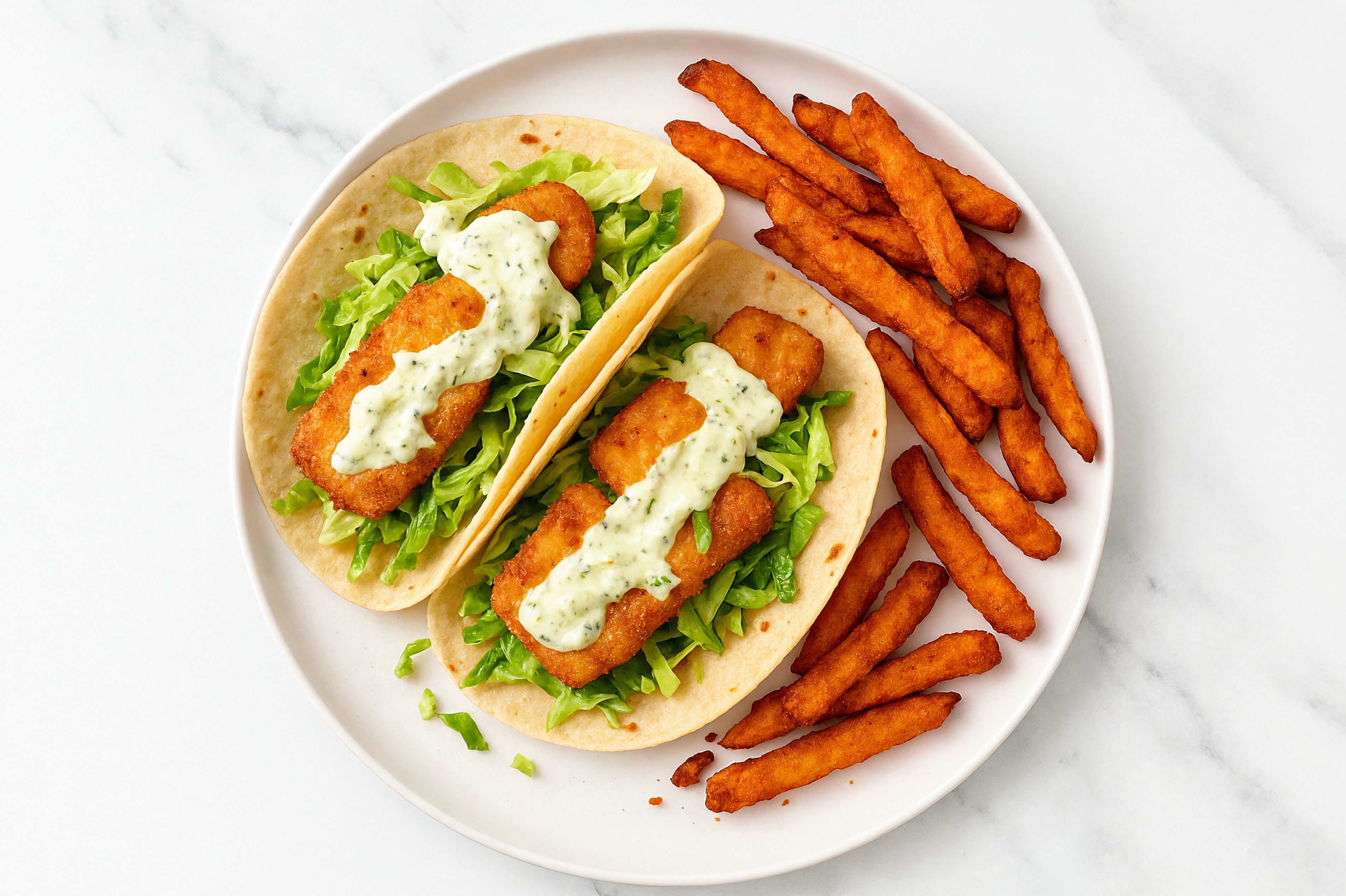 Savory Oven Fried Fish Tacos + Chips