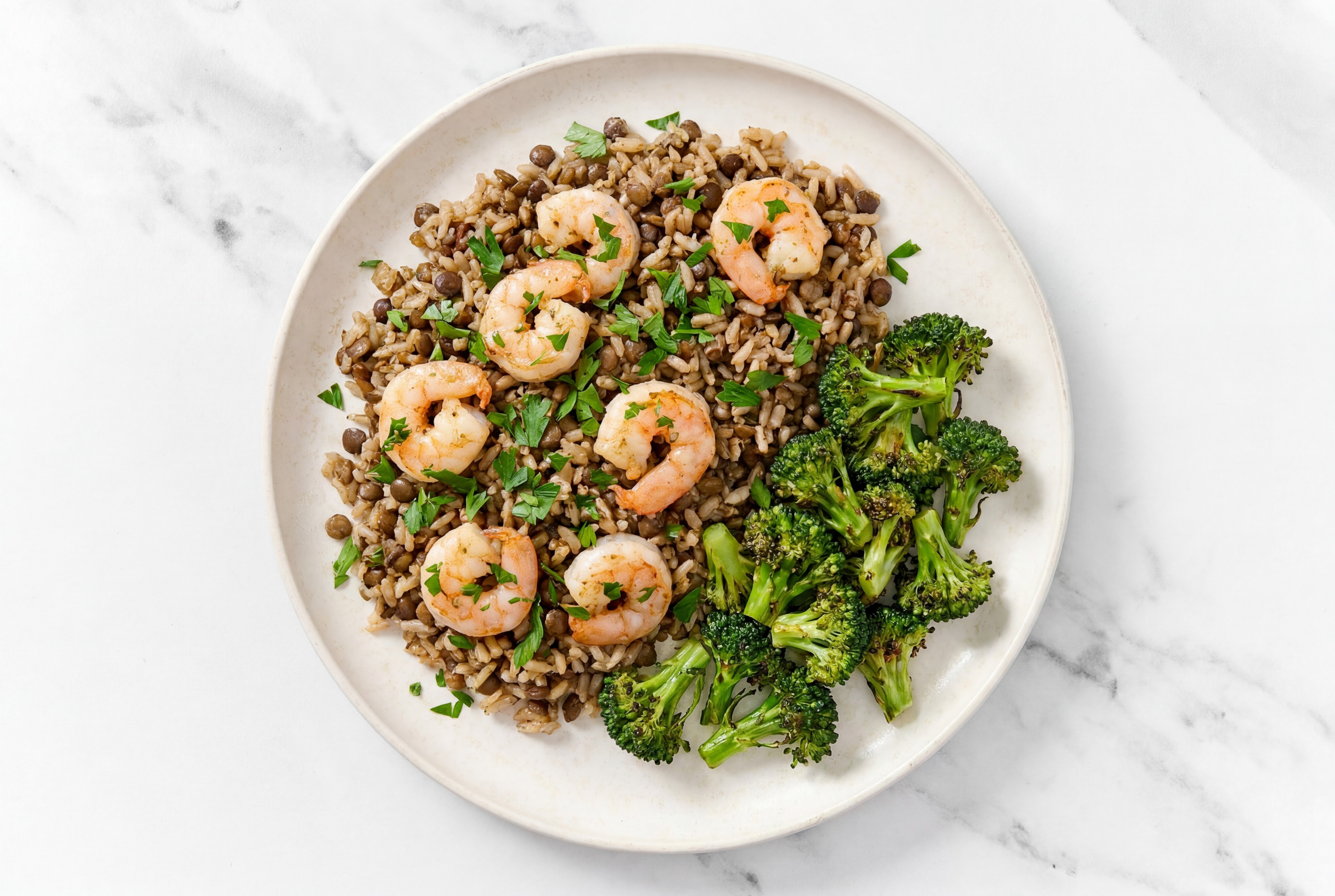 Herby Shrimp + Broccoli Power Bowl
