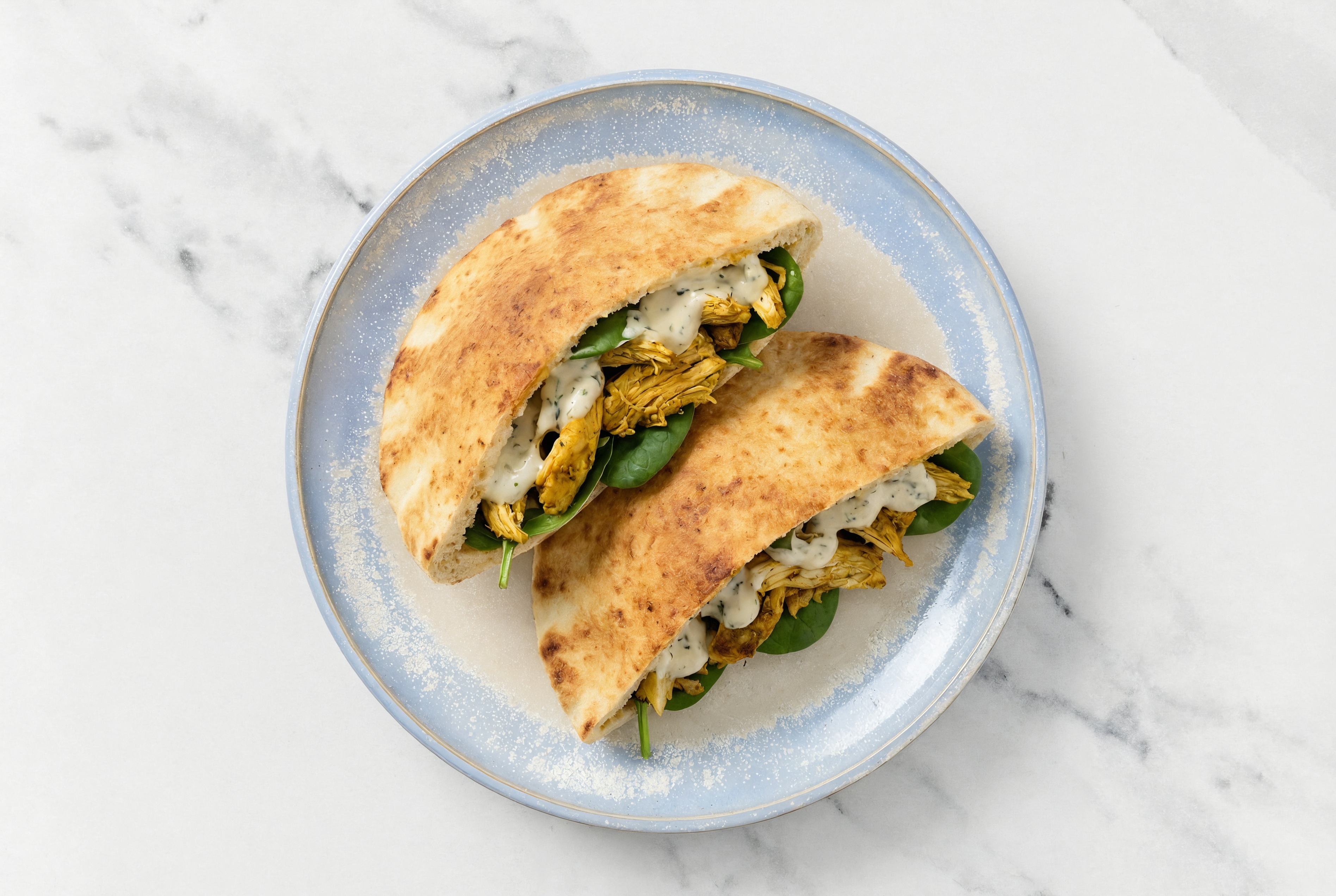 Creamy Garlic Shawarma Chicken Traditional Pita