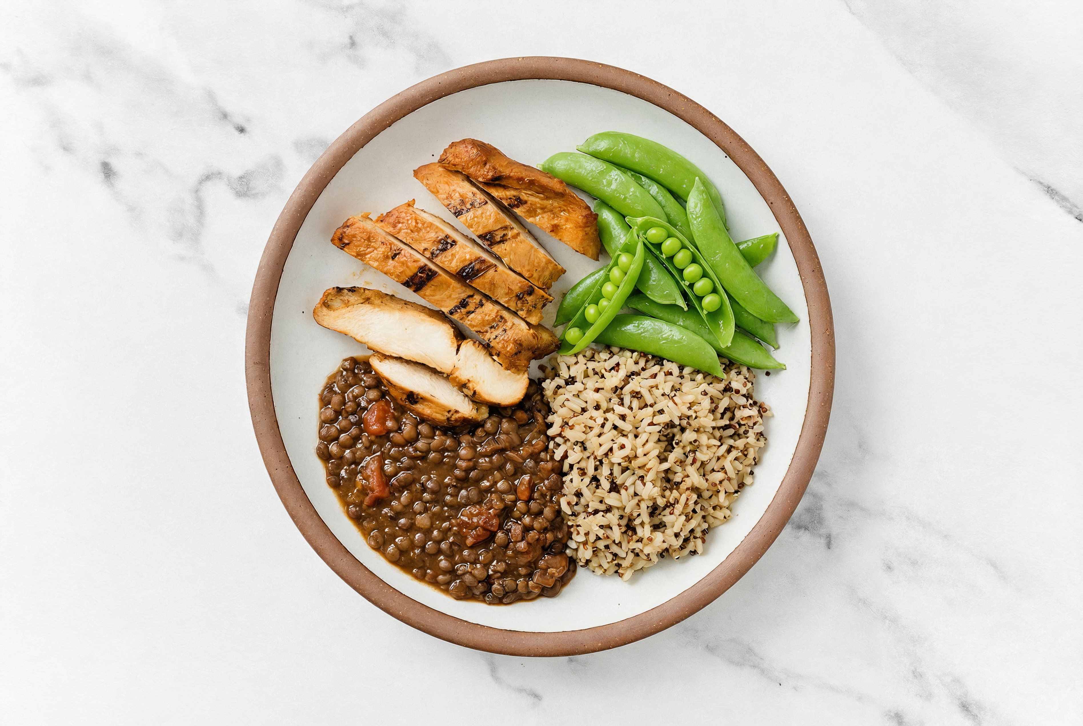 Blackened Chicken + Black Lentil Dal Grain Bowl