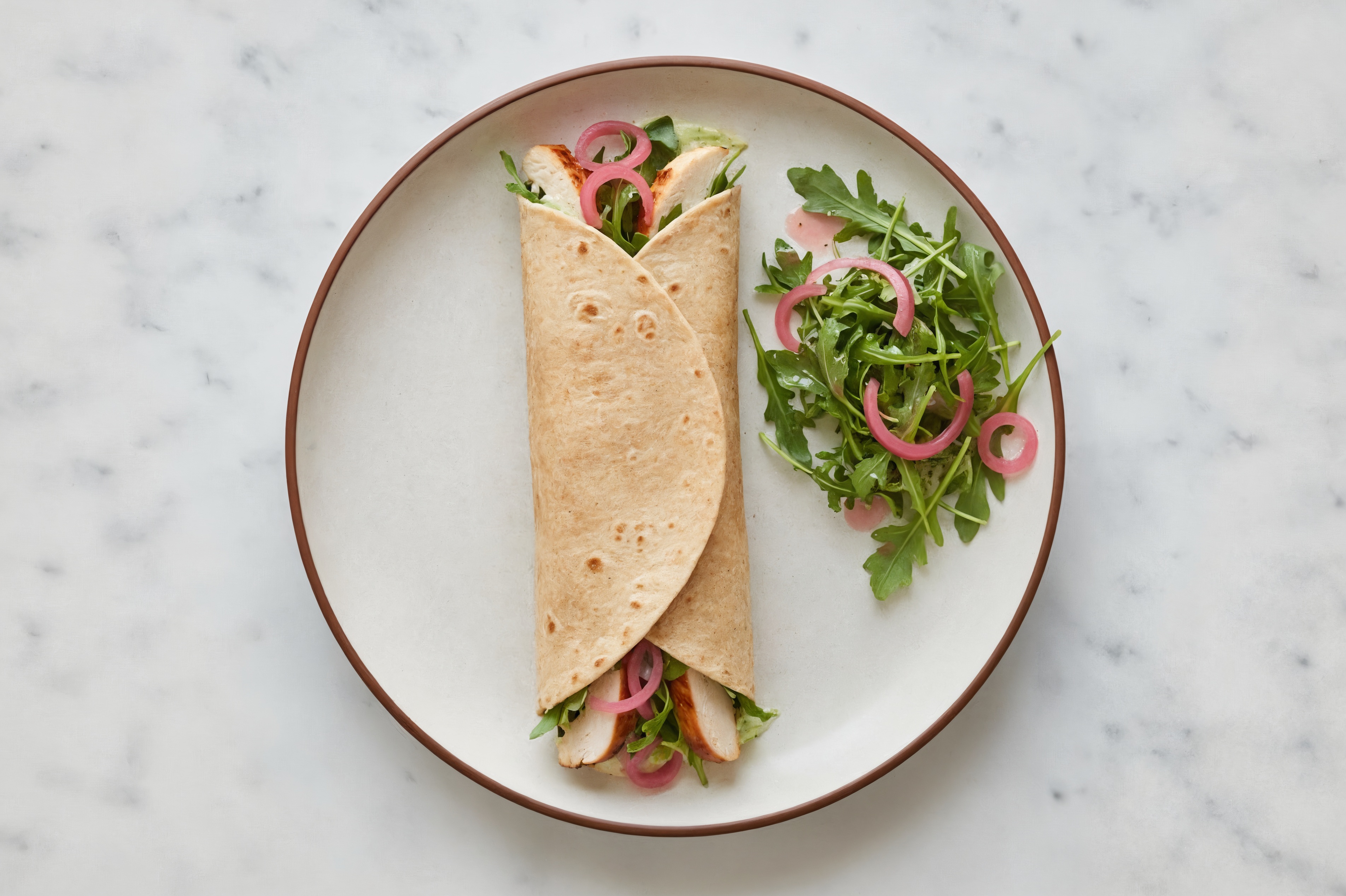 Herby Chicken Tzatziki Wraps + Side Salad