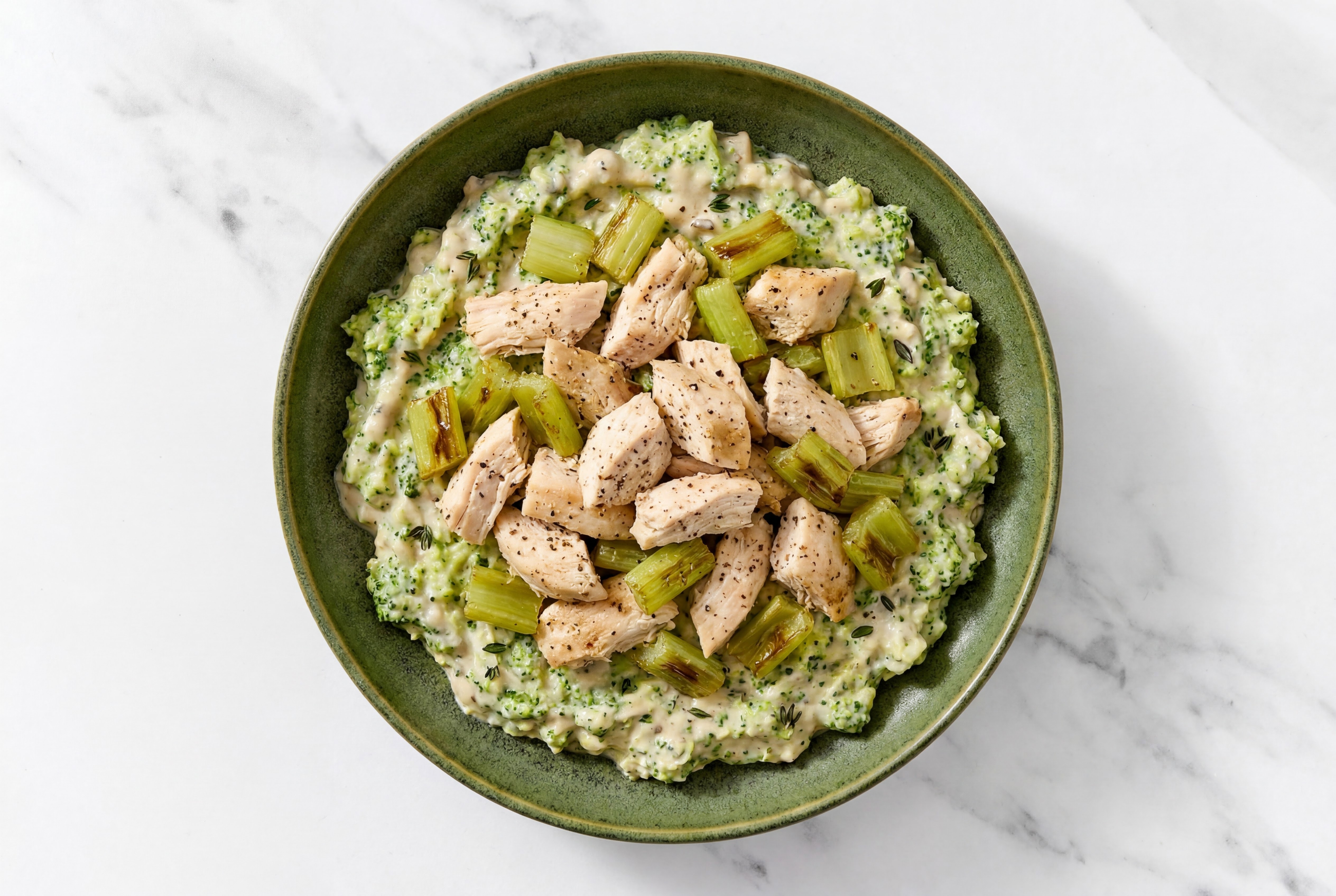  Chicken + Creamy Rosemary Mushroom Truffle Sauce Organic Broccoli Mash