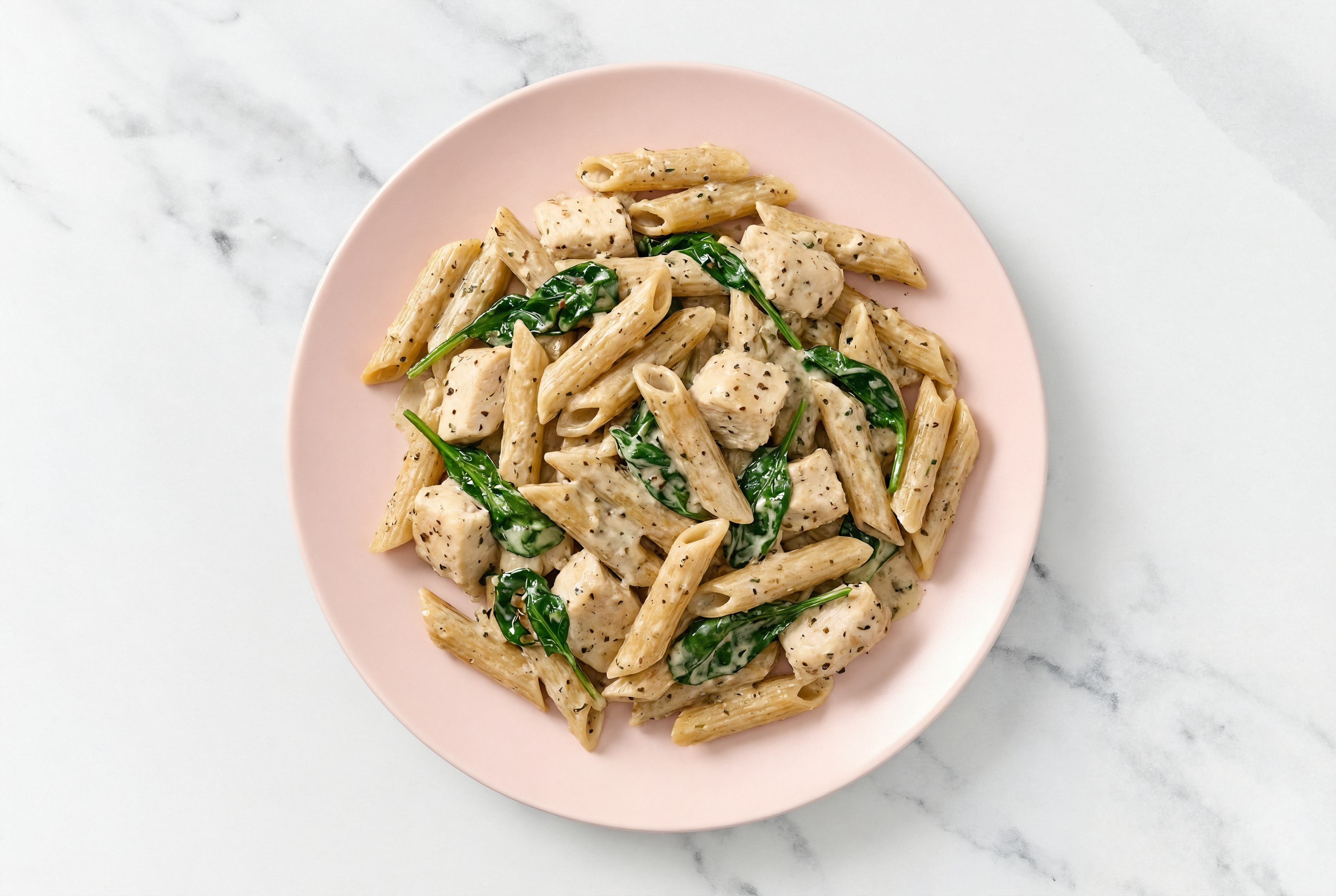 Savory Pasta Truffle with Chicken Breast + Baby Spinach