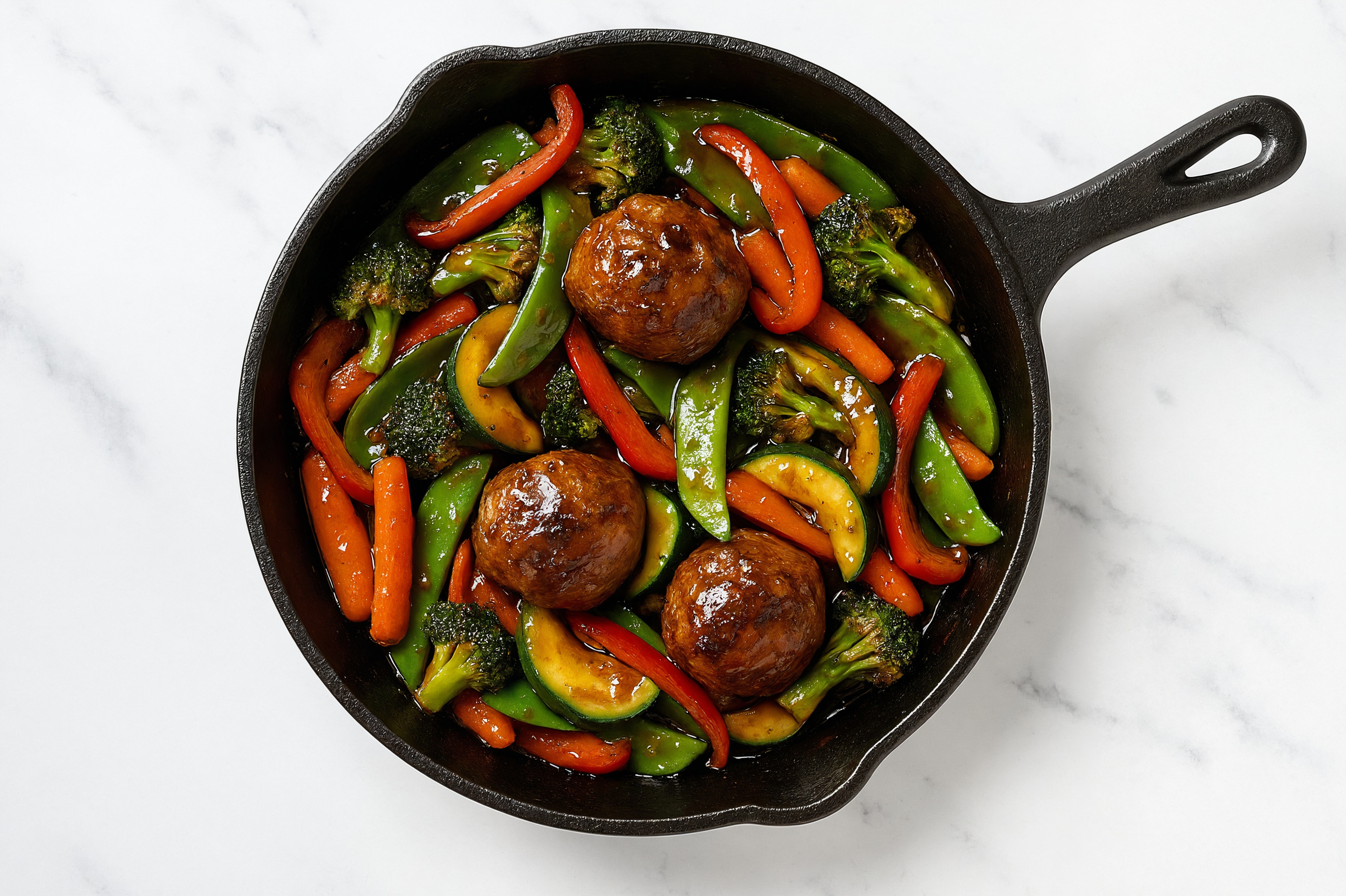 Teriyaki Meatball Stir-Fry with Mixed Veggies