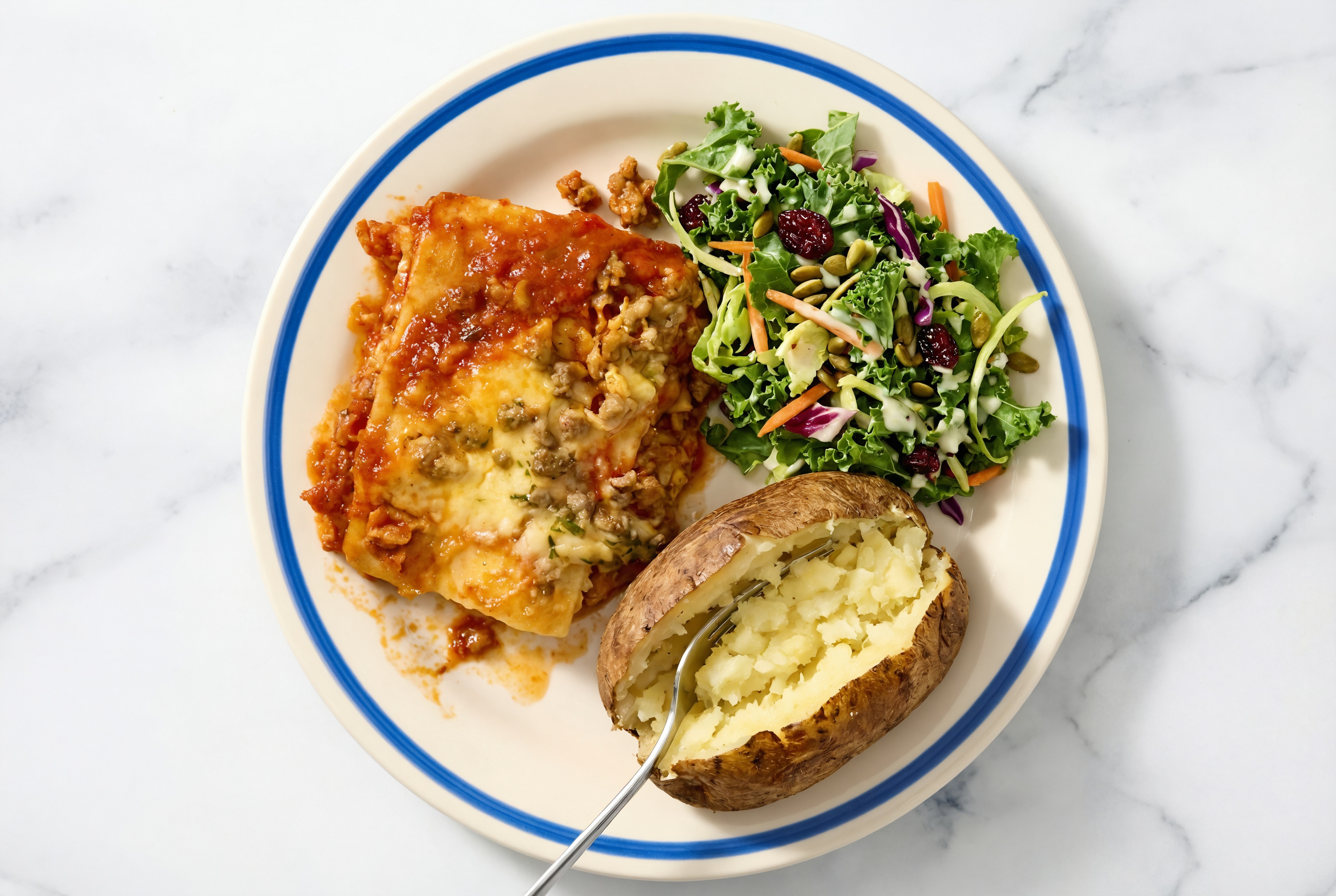 Lasagna Bolognese with Russet Potato + Kale Salad